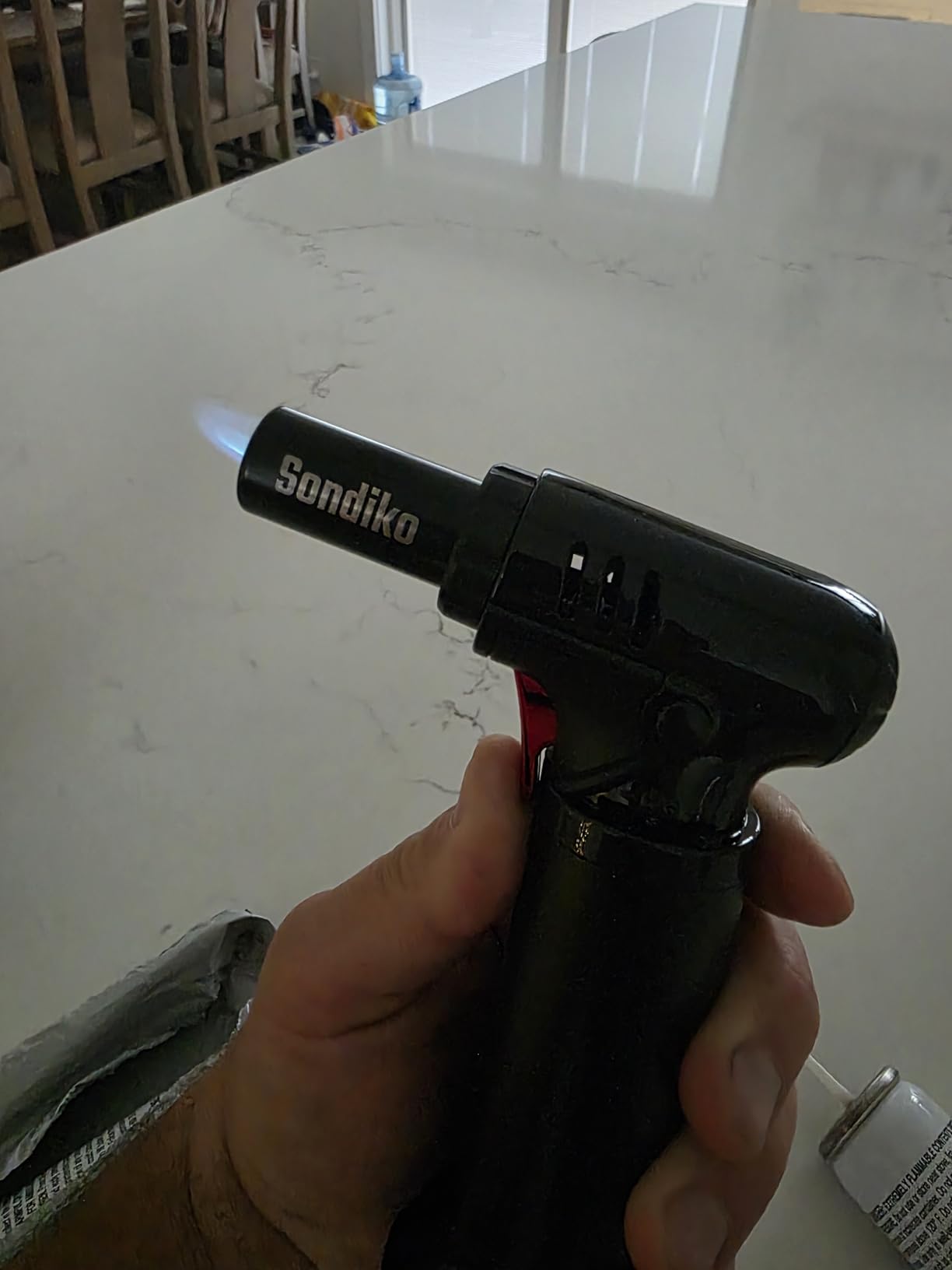 Sondiko Butane Torch Lighter with Visible Fuel Window, Refillable Soldering Torch with Adjustable Flame for Welding, Resin Art, Industrial (Butane Gas Not Included) customer photo 1