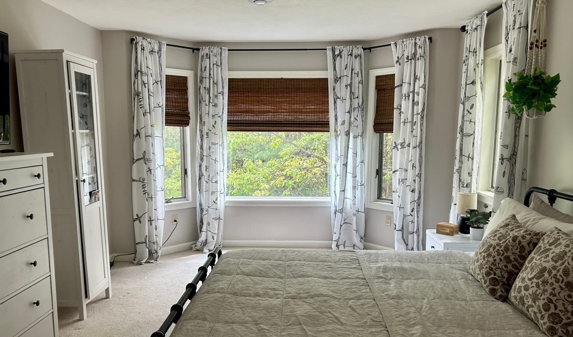 MOOD Custom Bamboo Shades | Rustic | Cordless Bamboo Roman Shades for Windows and Doors (Natural Woven) | Rustic Walnut (Great Privacy) | Custom Size customer photo 1