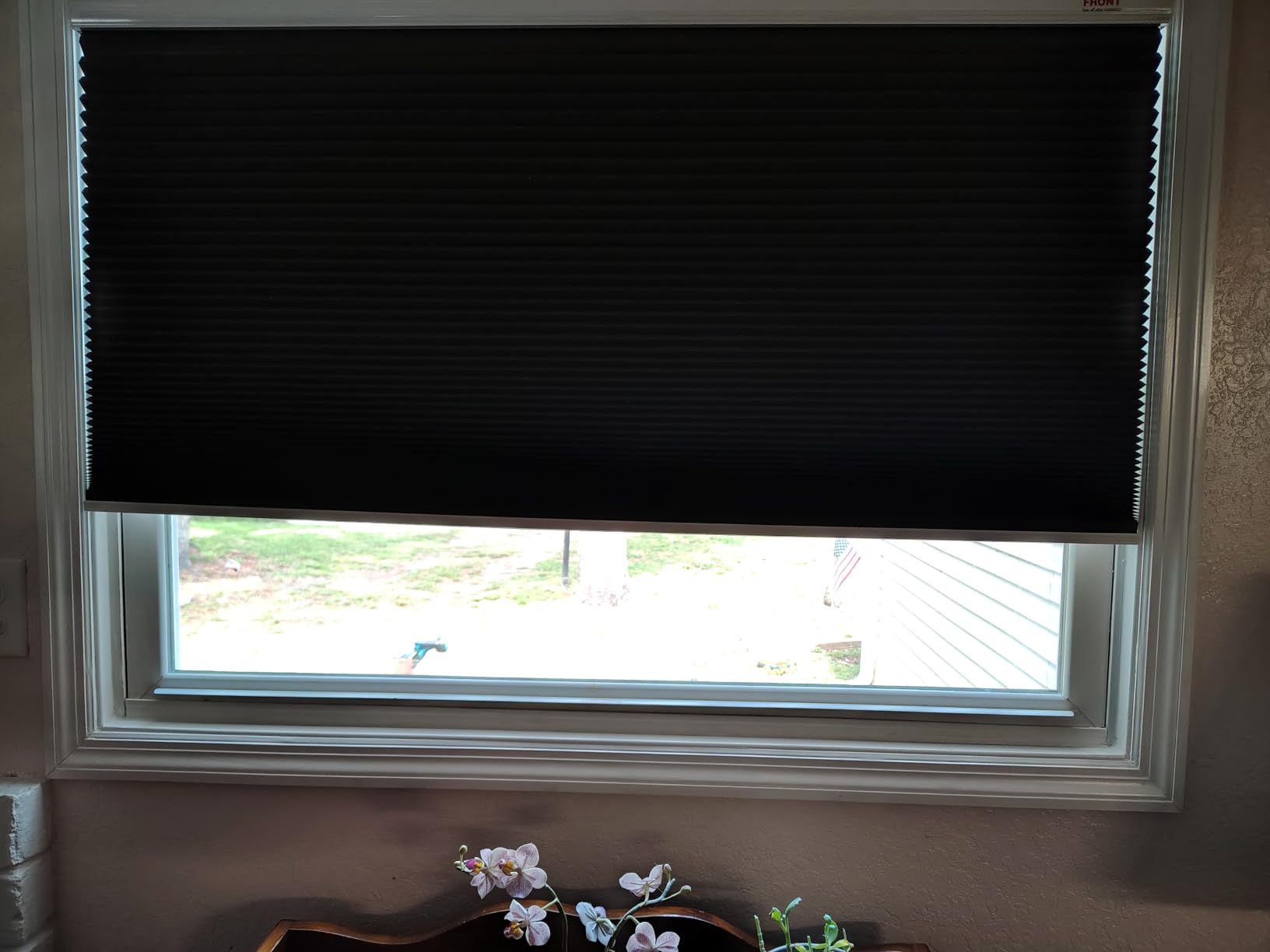 Changshade Cordless Cellular Shades, Blackout Honeycomb Shades for Windows, Pull Down Pleated Blinds, Easy to Install for Indoor Windows and French Doors, White (Blackout), 35