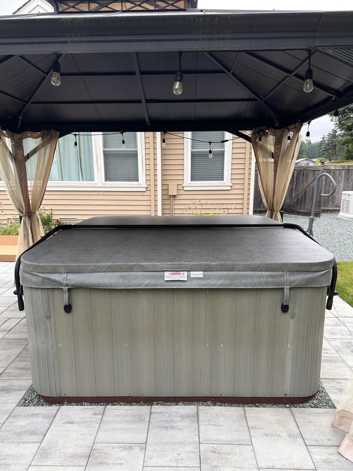 MySpaCover Custom-Made Hot Tub and Spa Cover Replacement | High-Density EPS Foam Insulation | HydroTex 600D or Marine Vinyl | Any Shape and Size up to 96 x 96 in. | 5-Year Warranty customer photo 2