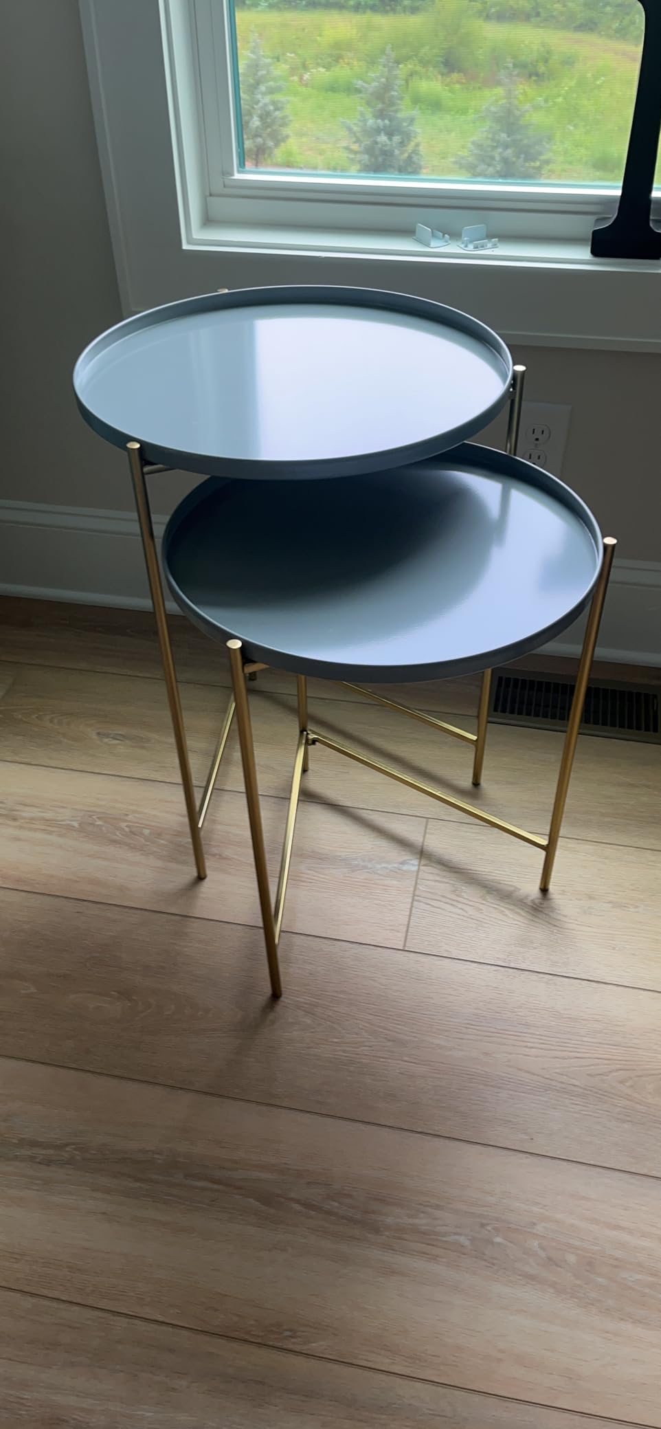 Kate and Laurel Ulani Modern Nesting Side Table, Set of 2, Gold, Sophisticated Glam End Tables for Storage and Display customer photo 2