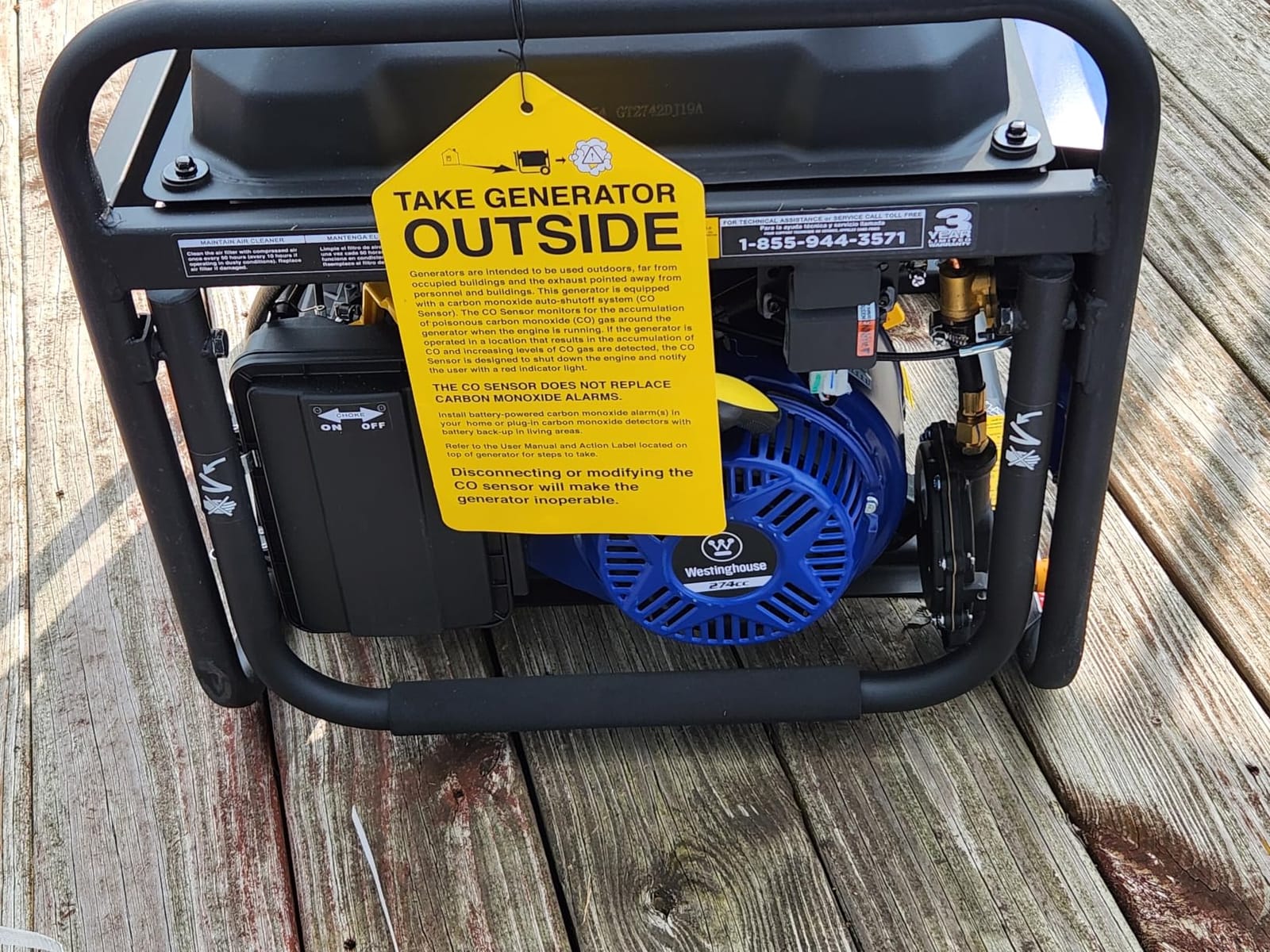 Westinghouse 6500 Watt Dual Fuel Home Backup Portable Generator, Transfer Switch Ready 30A Outlet, RV Ready 30A Outlet, CO Sensor customer photo 2