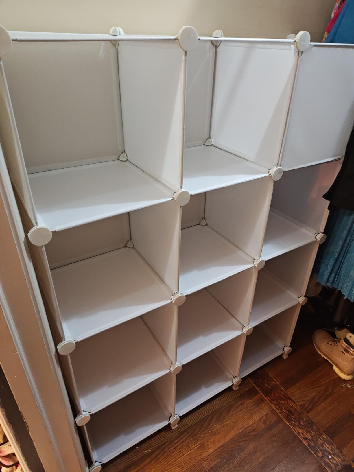 AWTATOS 12 Cube Storage Organizer, Closet Organizer Storage Shelves, White | Portable Closet Organizers, DIY Stackable Storage Cubes Shelves Bookshelf, Plastic Clothes Shelving for Home, Bedroom customer photo 1