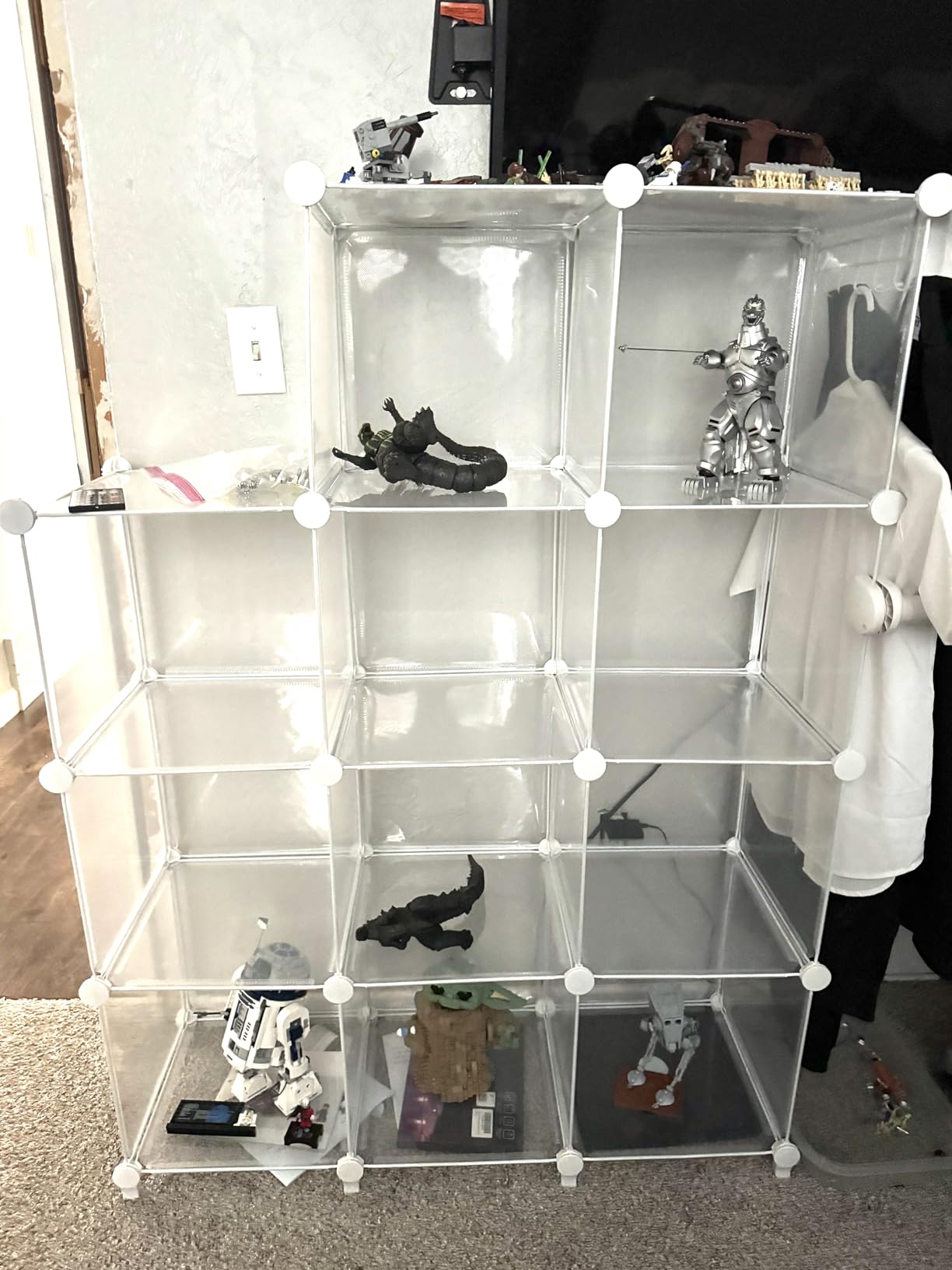 AWTATOS 12 Cube Storage Organizer, Closet Organizer Storage Shelves, White | Portable Closet Organizers, DIY Stackable Storage Cubes Shelves Bookshelf, Plastic Clothes Shelving for Home, Bedroom customer photo 2