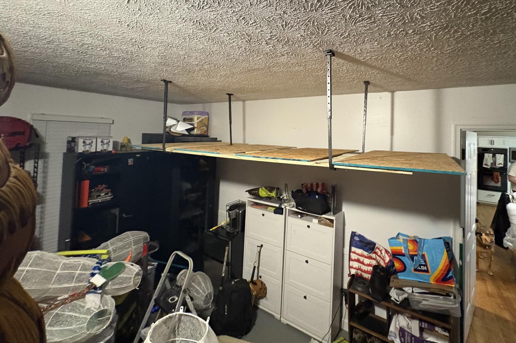 HyLoft Adjustable Garage Ceiling Mount Storage Rack Kit, Ceiling Shelving Mounts, 34 in. x 26 in., 80844-10, Hammertone customer photo 2