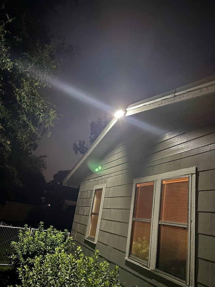Tuffenough Solar Outdoor Lights 2500LM 210 LED Security Lights with Remote Control, 3 Heads Motion Sensor Lights, IP65 Waterproof, 270° Wide Angle Flood Wall Lights with 3 Modes (2 Packs) customer photo 2
