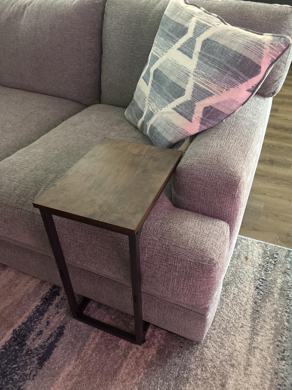 AMHANCIBLE C Shaped End Table Set of 2, Couch Side Table that Slide Under customer photo 2