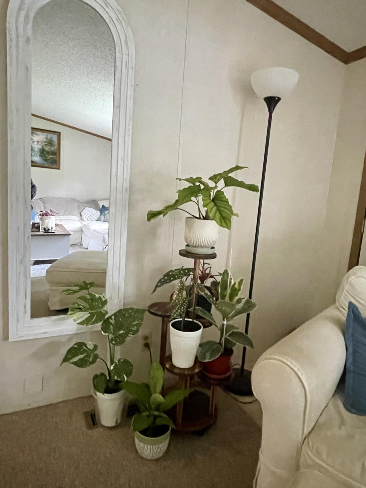 GEEBOBO 5 Tiered Tall Plant Stand for Indoor | Wood Plant Shelf Corner Display Rack, Multi-tier Planter Pot Holder Flower Stand for Living Room Balcony Garden Patio, Brown customer photo 2