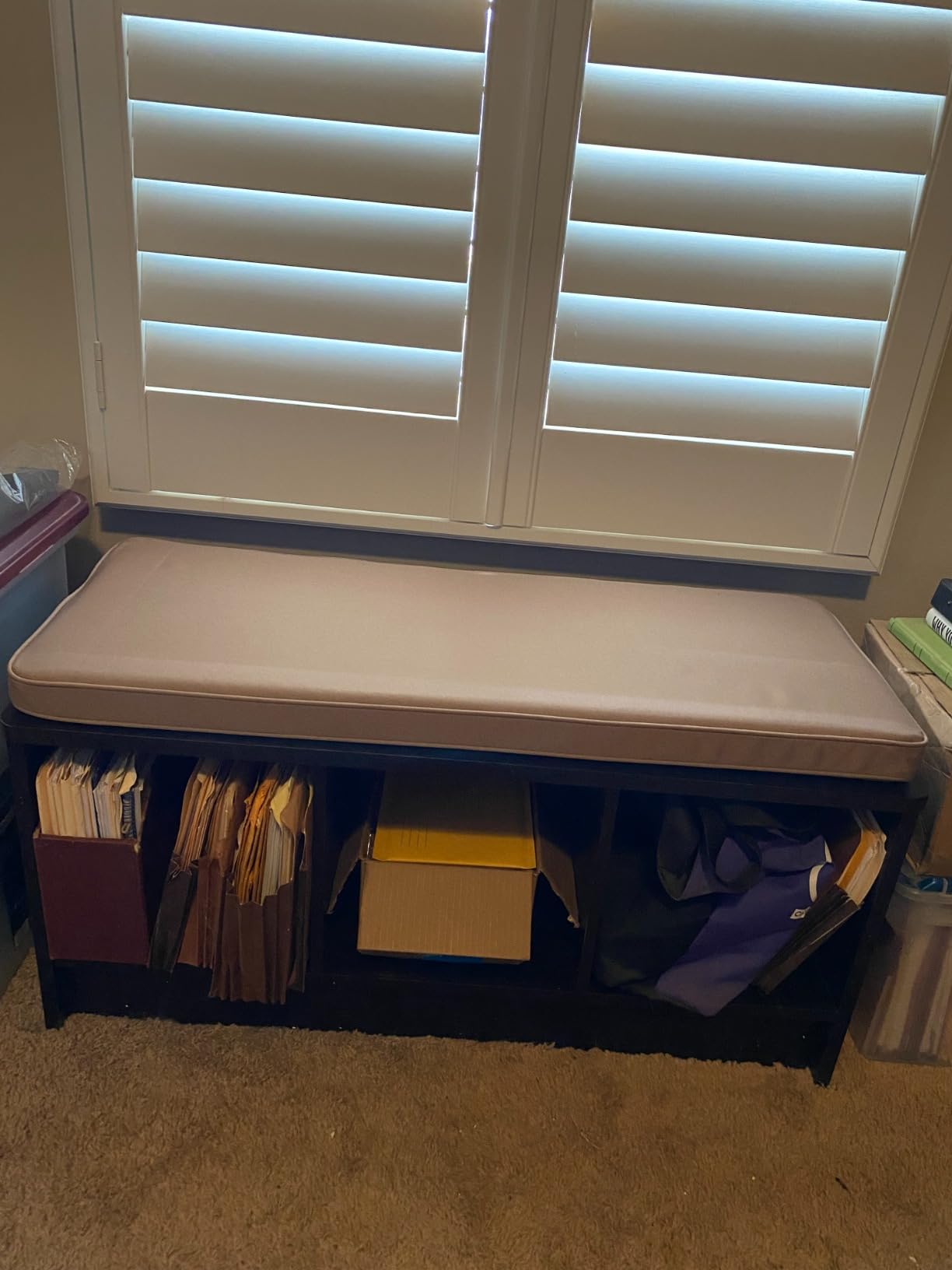 ClosetMaid 1631 Cubeicals 3-Cube Storage Bench, White with Gray Cushion customer photo 1