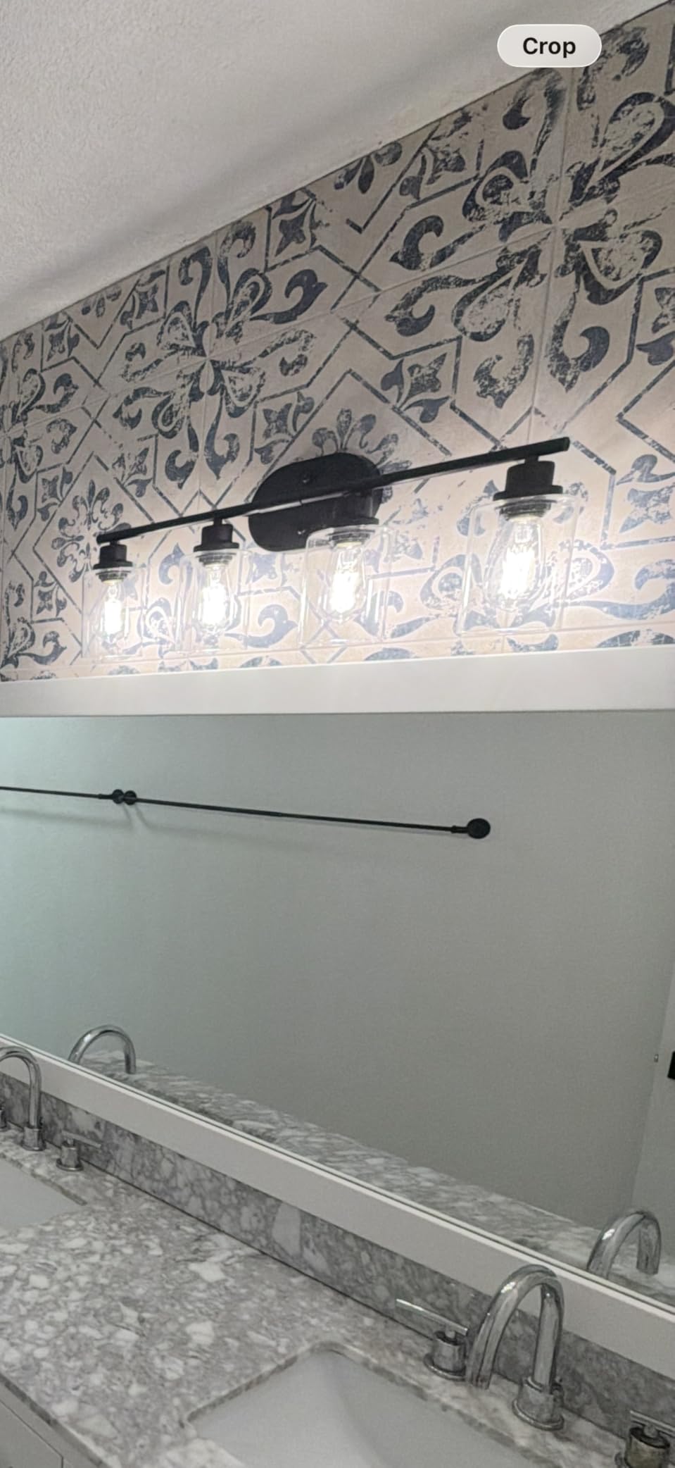 Unicozin Modern Bathroom Light Fixtures, 3 Light Vanity Lights, Black Wall Lamp with Clear Glass for Bathroom, Mirror, Living Room, Bedroom, Hallway, E26 Base customer photo 2
