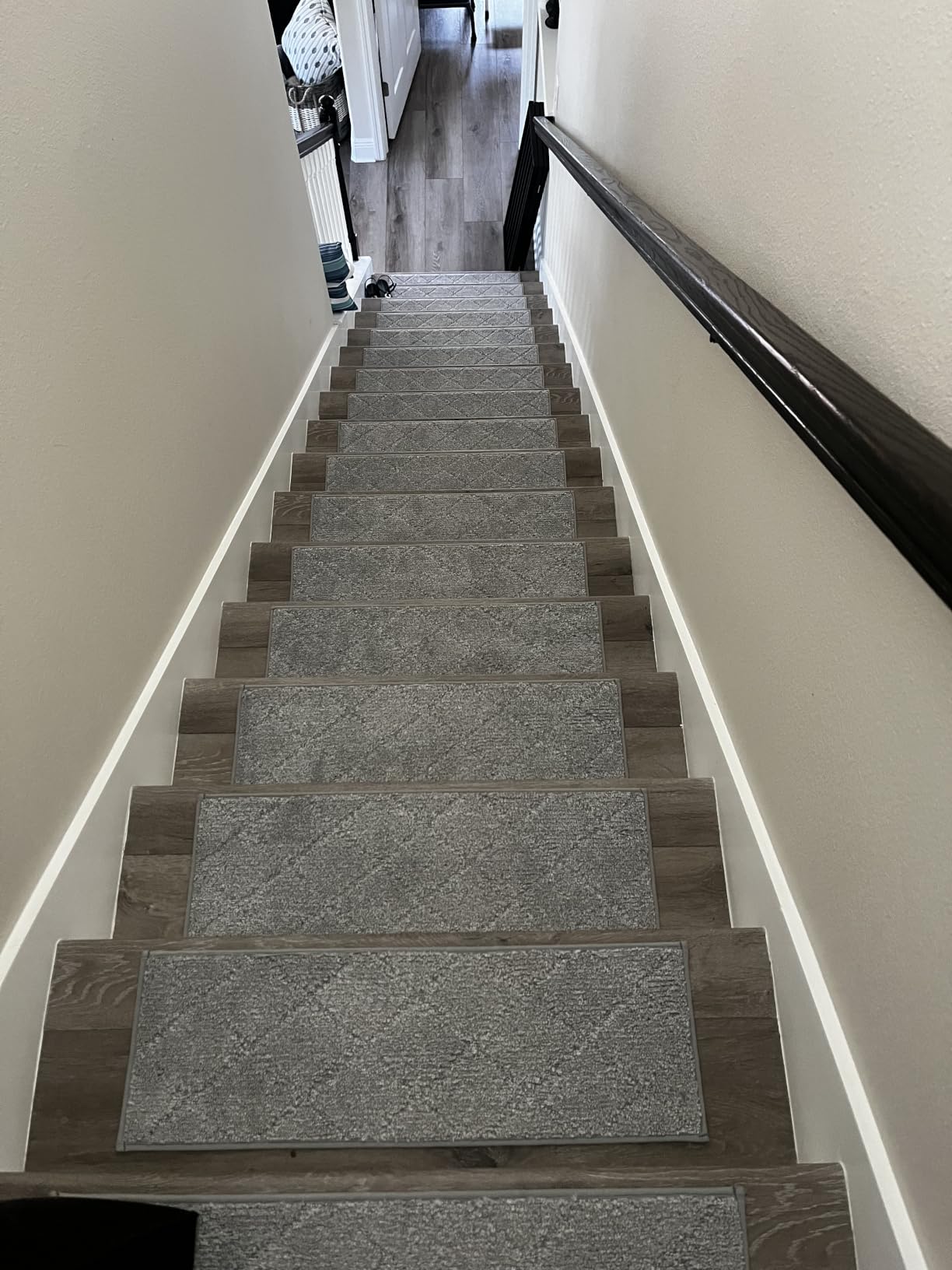 COSY HOMEER Edging Stair Treads Non-Slip Carpet Mat 28inX9in, 15pc, Beige customer photo 1