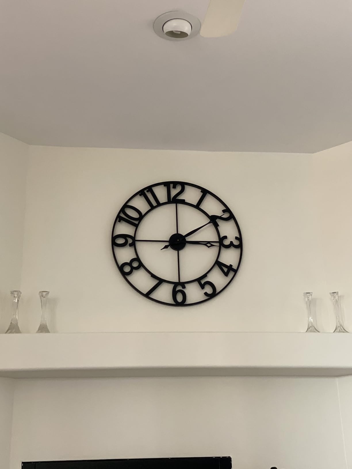 CLXEAST Large 30 Inch Wall Clocks for Living Room Decor, Roman Numeral | Battery Operated, Oversized Black Metal Wall Clock for Dinning Room, Entryway & Home Decor customer photo 2