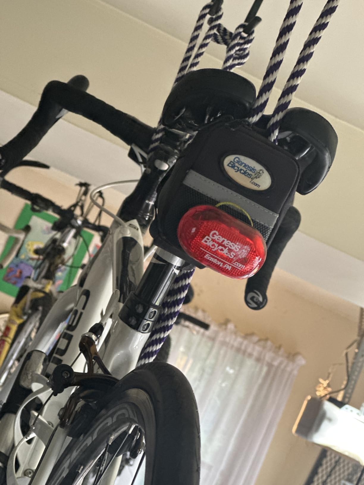 Wallmaster Ceiling Bike Hanger, Bicycle Lift Hoist Pulley System for Garage | Overhead Bike Hanger with 50lb Capacity, Indoor Bicycle Hooks, 2 Pack customer photo 1