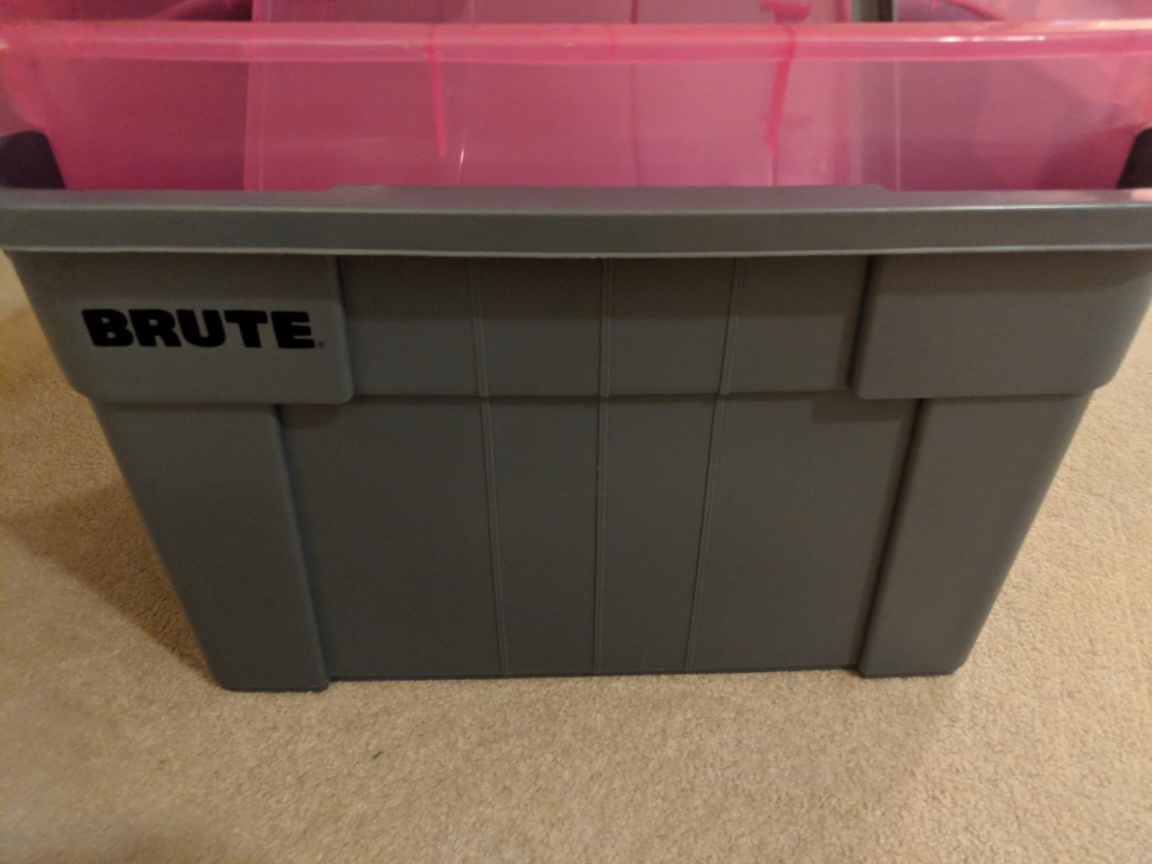 Rubbermaid Commercial Products Brute Tote Storage Container with Lids-Included 20-Gallon Gray Rugged/Reusable Boxes for Moving/Storing in Garage/Basement/Attic/Jobsite/Truck/Camping 2 Pack customer photo 1