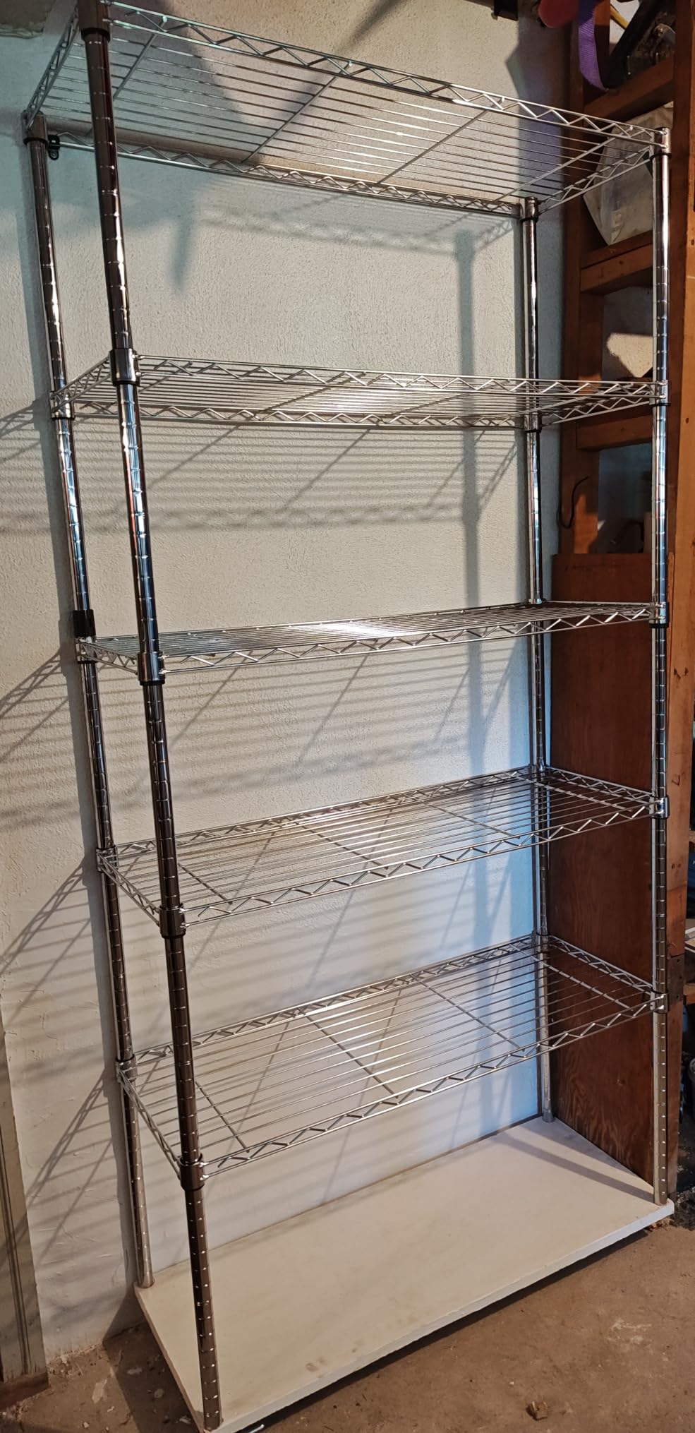 Amazon Basics 4-Shelf Steel Wire Storage Shelves for Garage, Adjustable Metal Shelving Unit, 200 lbs Per Shelf, 23.2