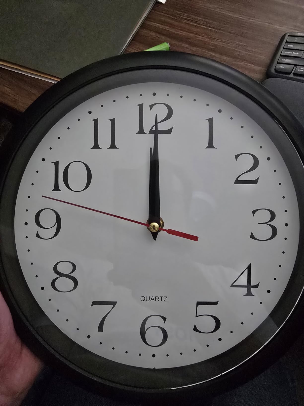 Bernhard Products Black Wall Clock Silent Non Ticking - XL 18 Inch Quality Quartz Battery Operated Round Easy to Read Home/Office/Classroom/School Clock customer photo 1