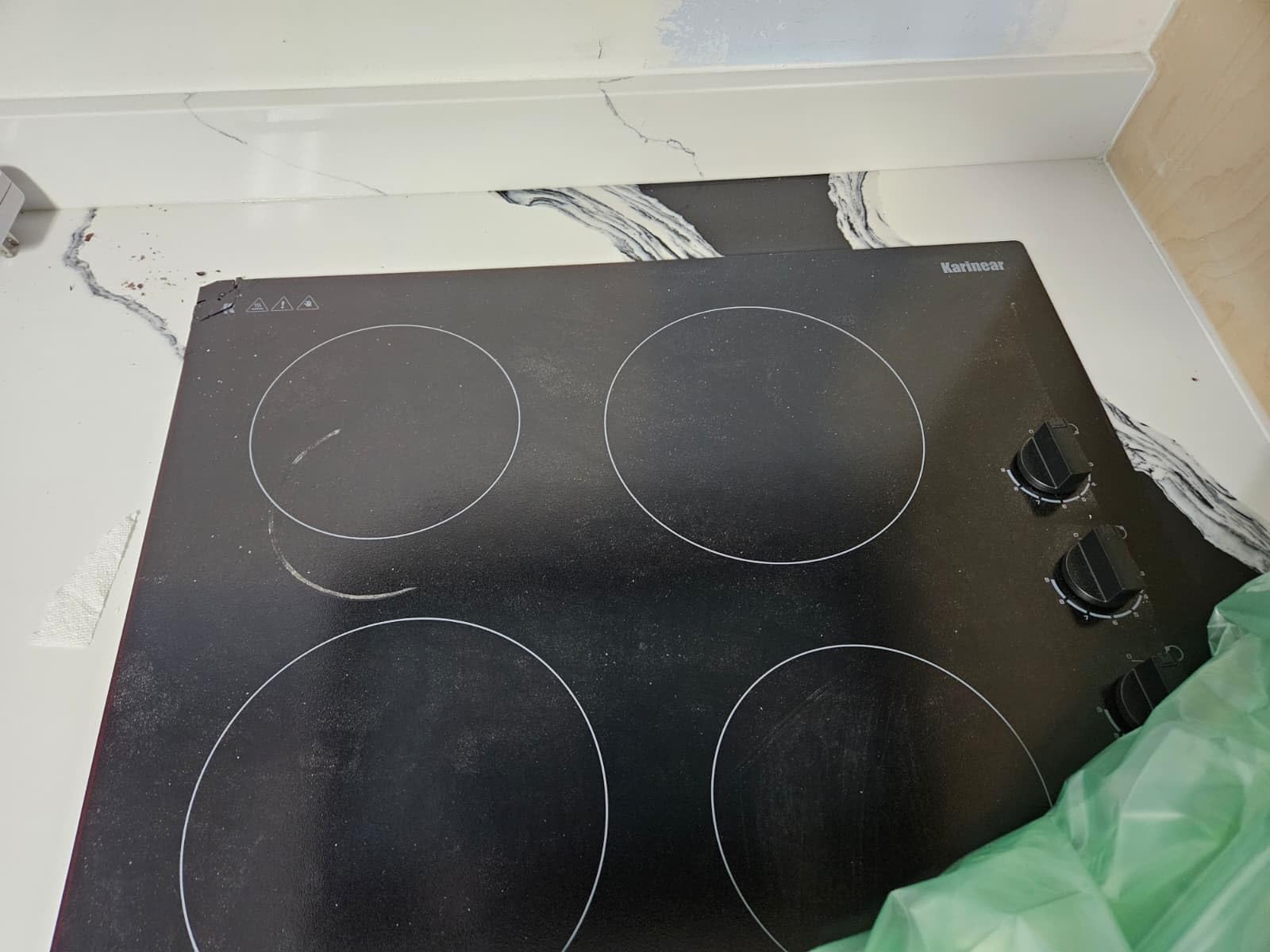 Karinear 30 Inch Electric Cooktop 4 Burners, Knob Control Ceramic Cooktop, Built-in 30