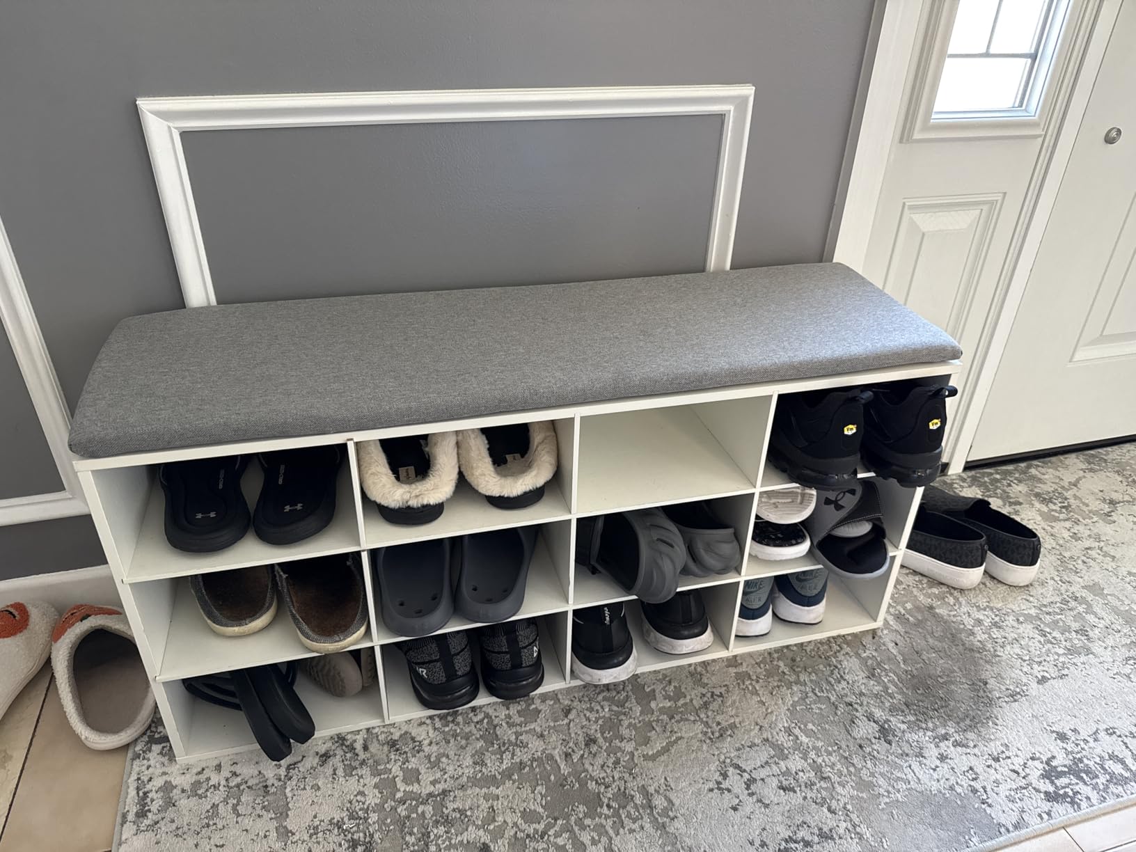 HOOBRO Shoe Storage Bench with Cushion, 39.4