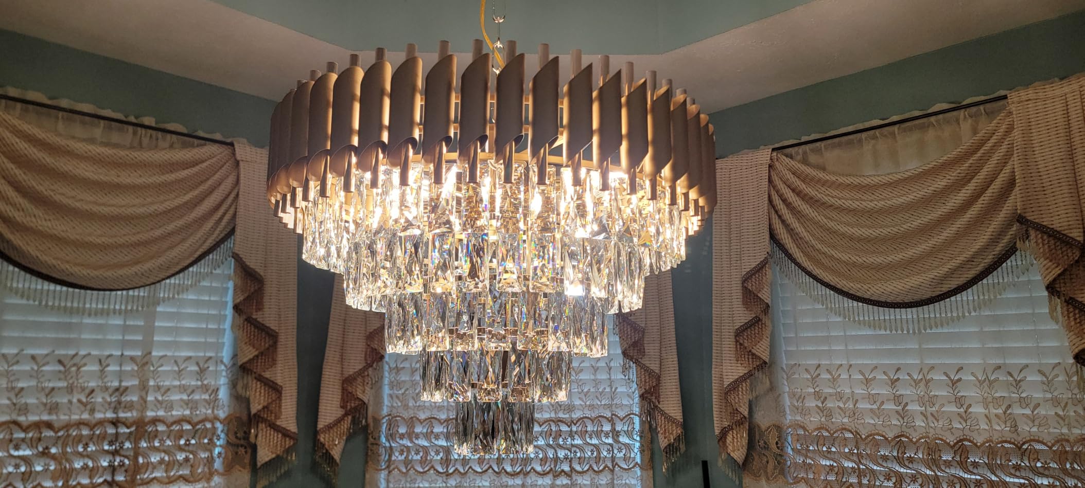 Modern Crystal Chandelier Gold, 24