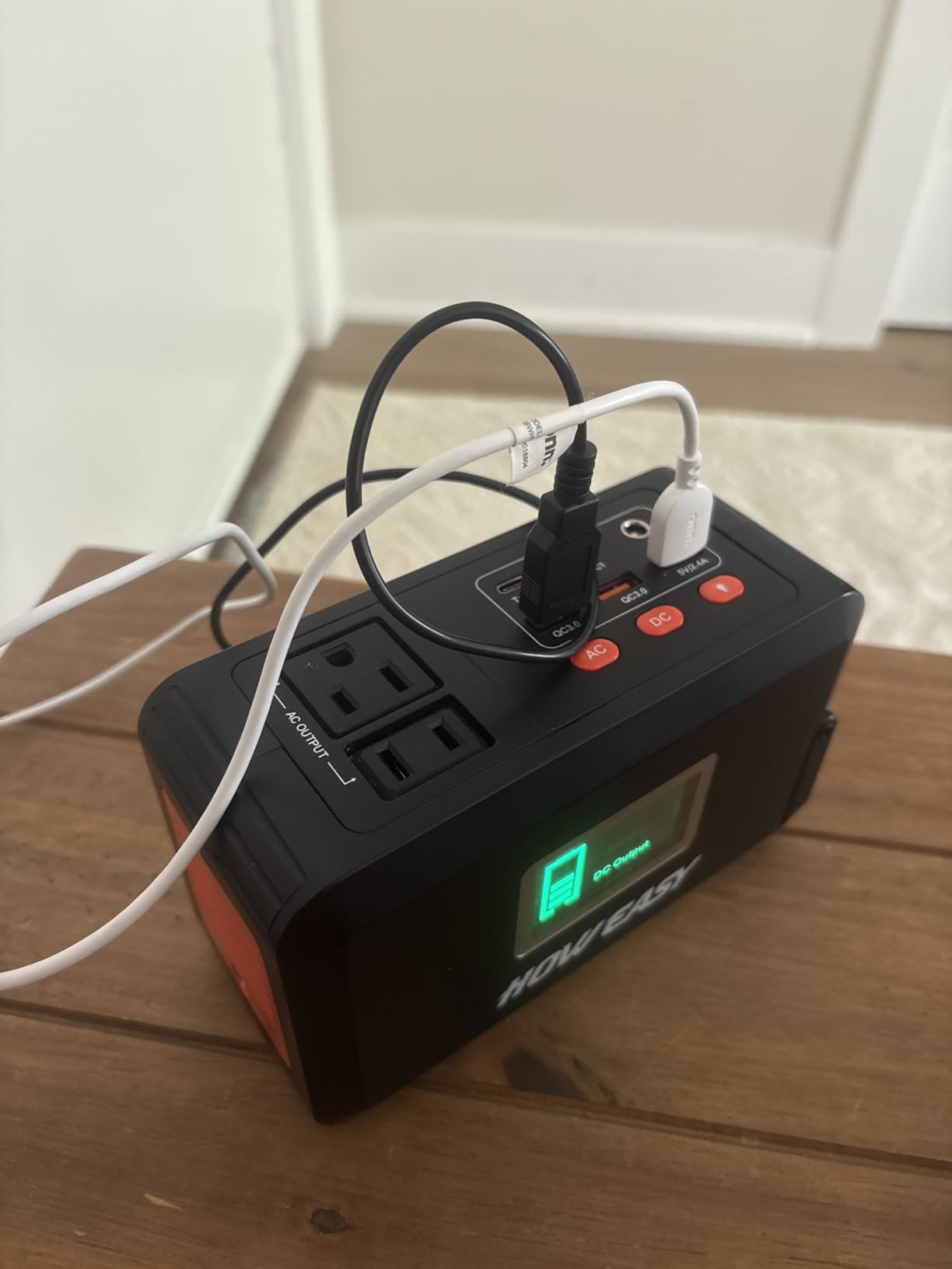 HOWEASY Portable Power Station, 120W (240W Peak) Solar Generator | 88Wh Lithium Battery Power with 110V AC Outlet/DC/USB/LED Light for Outdoor Camping Trip Hunting Emergency customer photo 1
