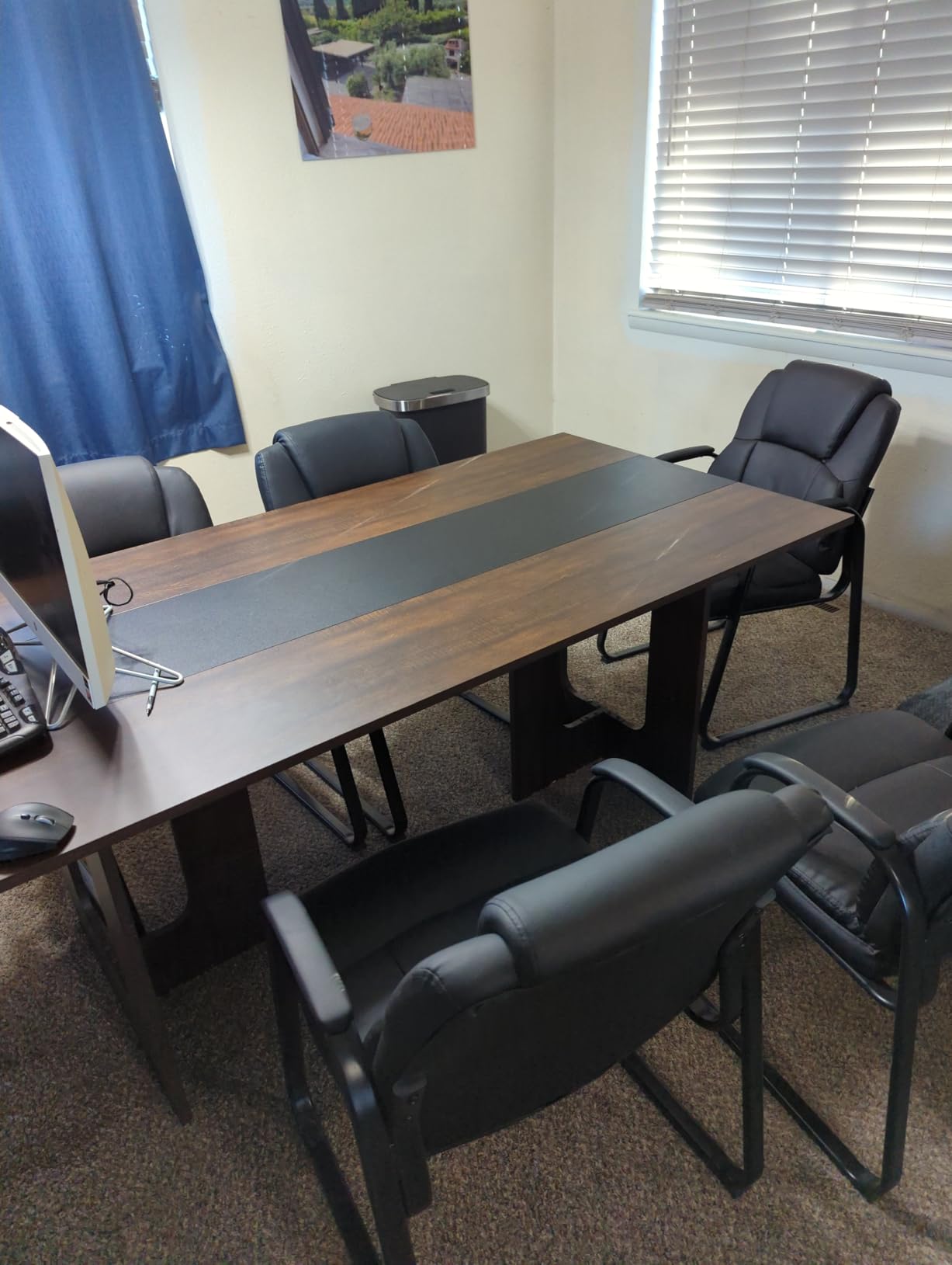 CLATINA Leather Guest Chair with Padded Arm Rest for Reception Meeting Conference and Waiting Room Side Office Home Black with Sled Base 4 Pack customer photo 2