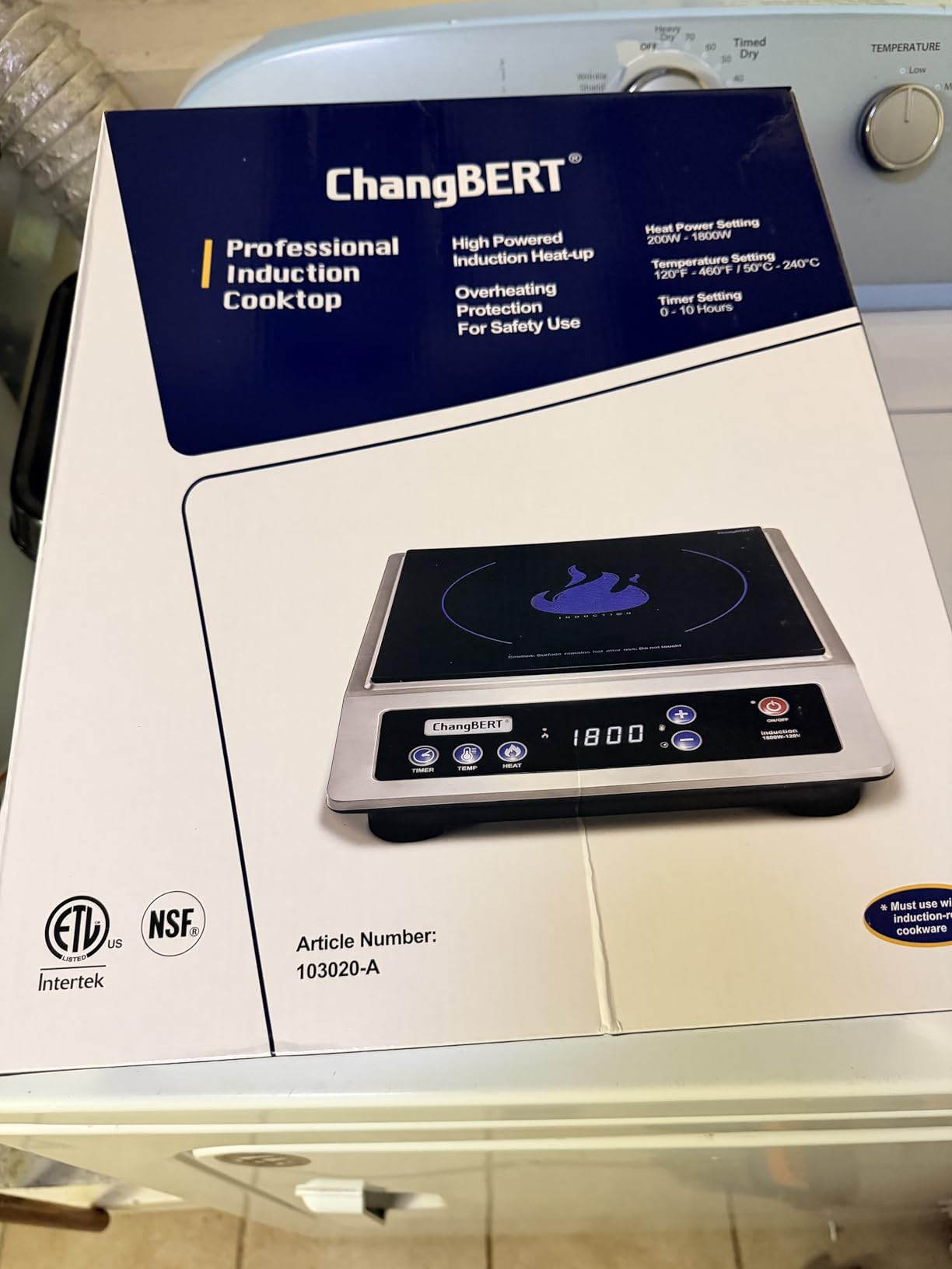 ChangBERT Induction Cooktop, Commercial Grade Portable Cooker, Large 8