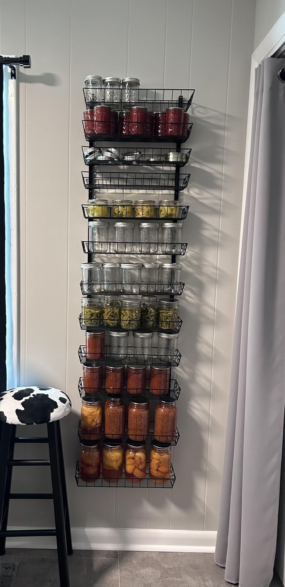 SWOMMOLY Adjustable Wall Mount Spice Rack Organizer, 12-Tier Dual-use (Multi-use) Hanging Spice Shelf Storage for Kitchen Pantry Cabinet Door, Seasoning Holder Organizer, Black customer photo 2