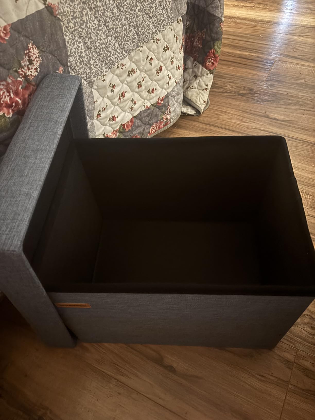 SONGMICS Small Folding Storage Ottoman, 15.8 x 12.2 x 12.2 Inches customer photo 1