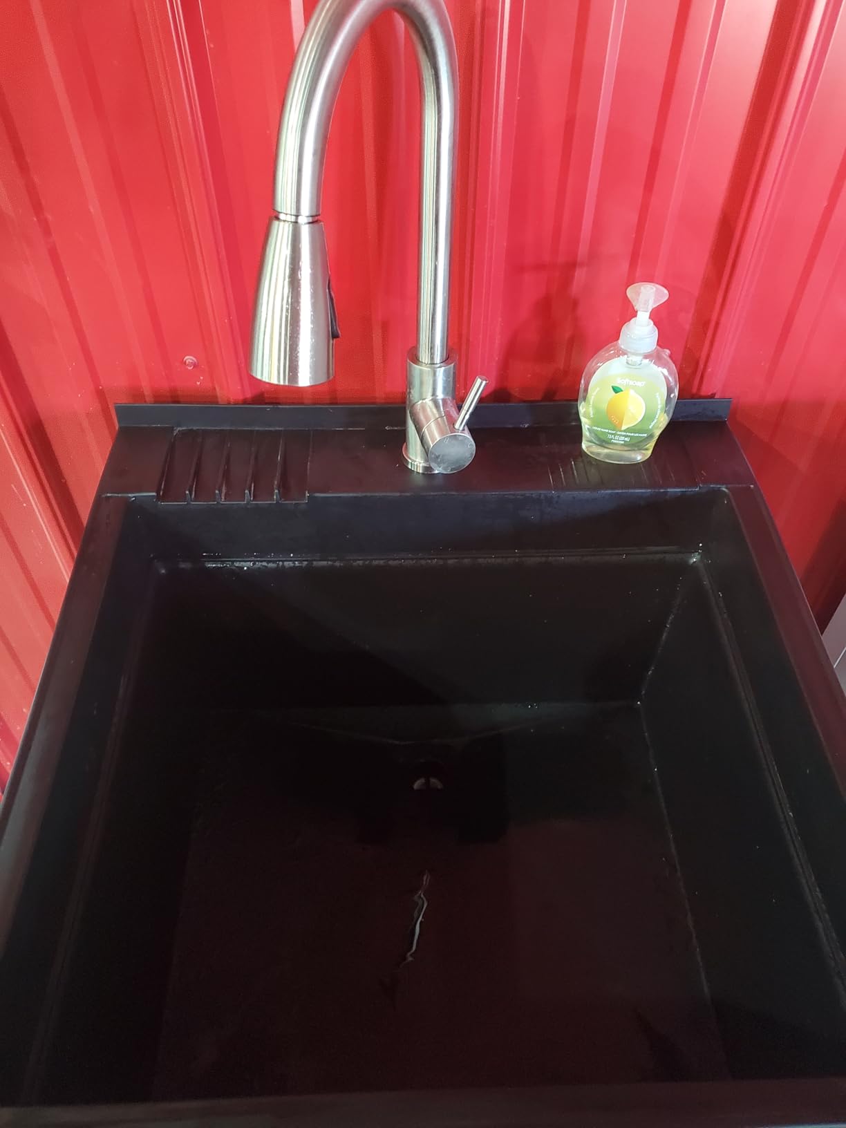 UTILITYSINKS Utility Sink Black - Quick Connect Drain - 24 x 24 in | Resin Construction, Freestanding Design, 37 in Height, Pull Out Faucet, Adjustable Leveling Feet, Bottom Storage Tray customer photo 1