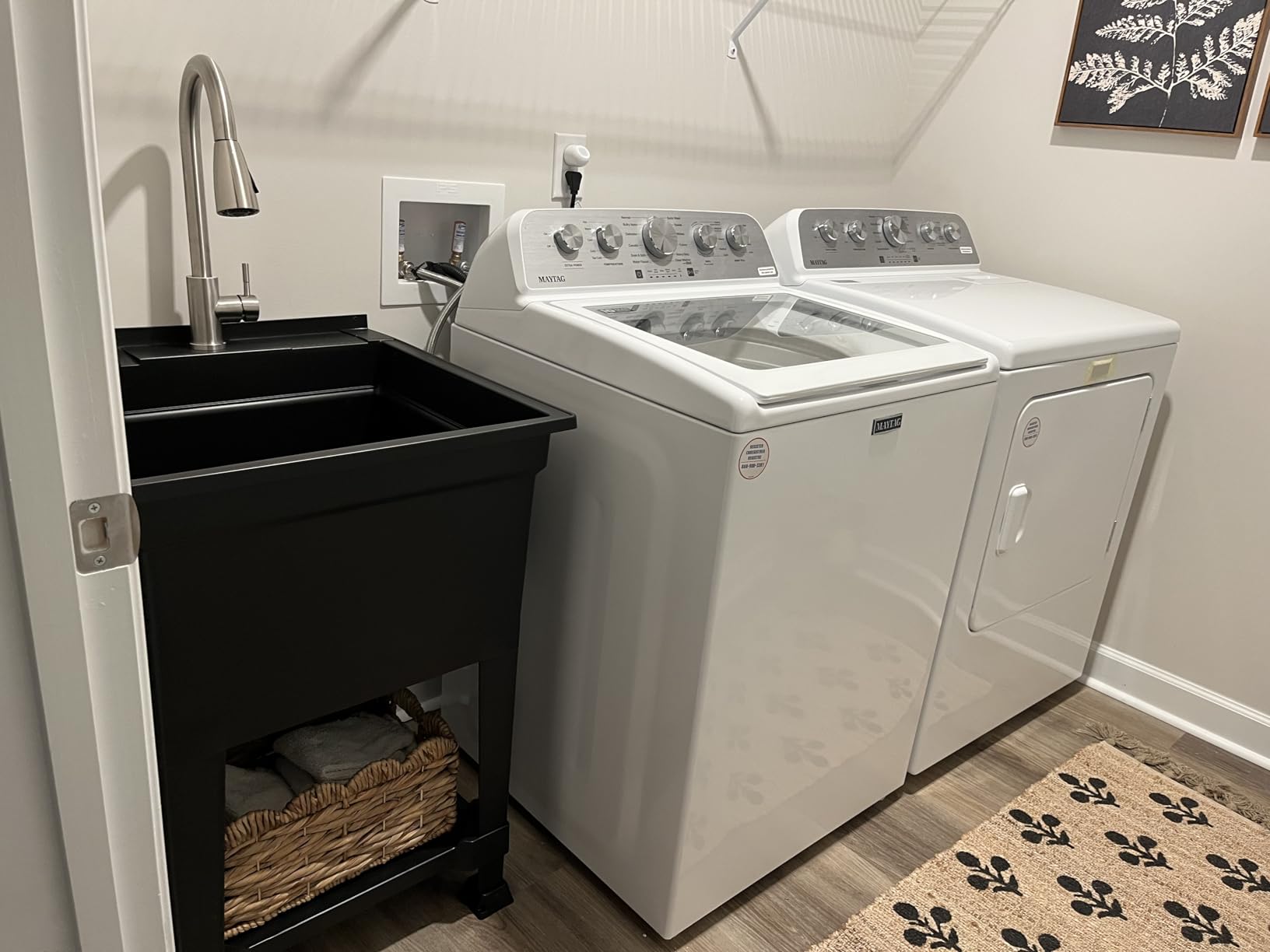 UTILITYSINKS Utility Sink Black - Quick Connect Drain - 24 x 24 in | Resin Construction, Freestanding Design, 37 in Height, Pull Out Faucet, Adjustable Leveling Feet, Bottom Storage Tray customer photo 2