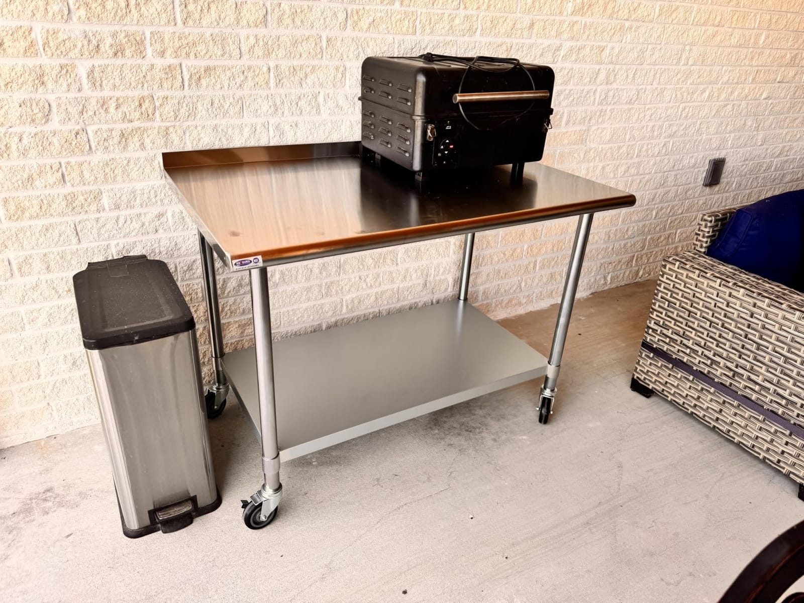 HARDURA Stainless Steel Table with Wheels 24X48 Inches, 2