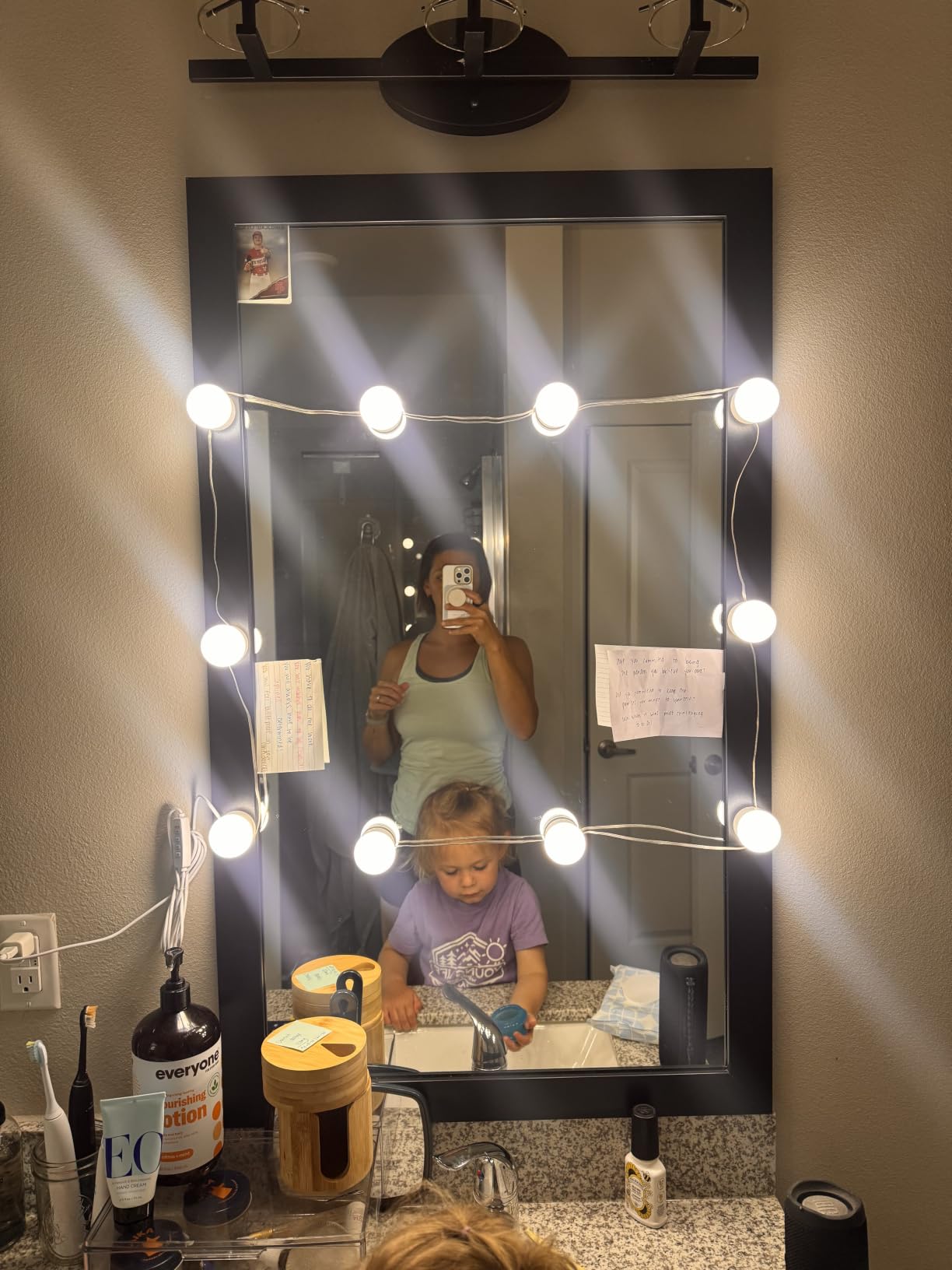 LED Vanity Lights For Mirror, Vanity Lights Stick on with 10 Dimmable Bulbs | 3000K 4000K 6500K & 10 Level Brightness Adjustable, USB Cable, Hollywood Mirror Lights for Makeup Dressing Room Bathroom customer photo 2