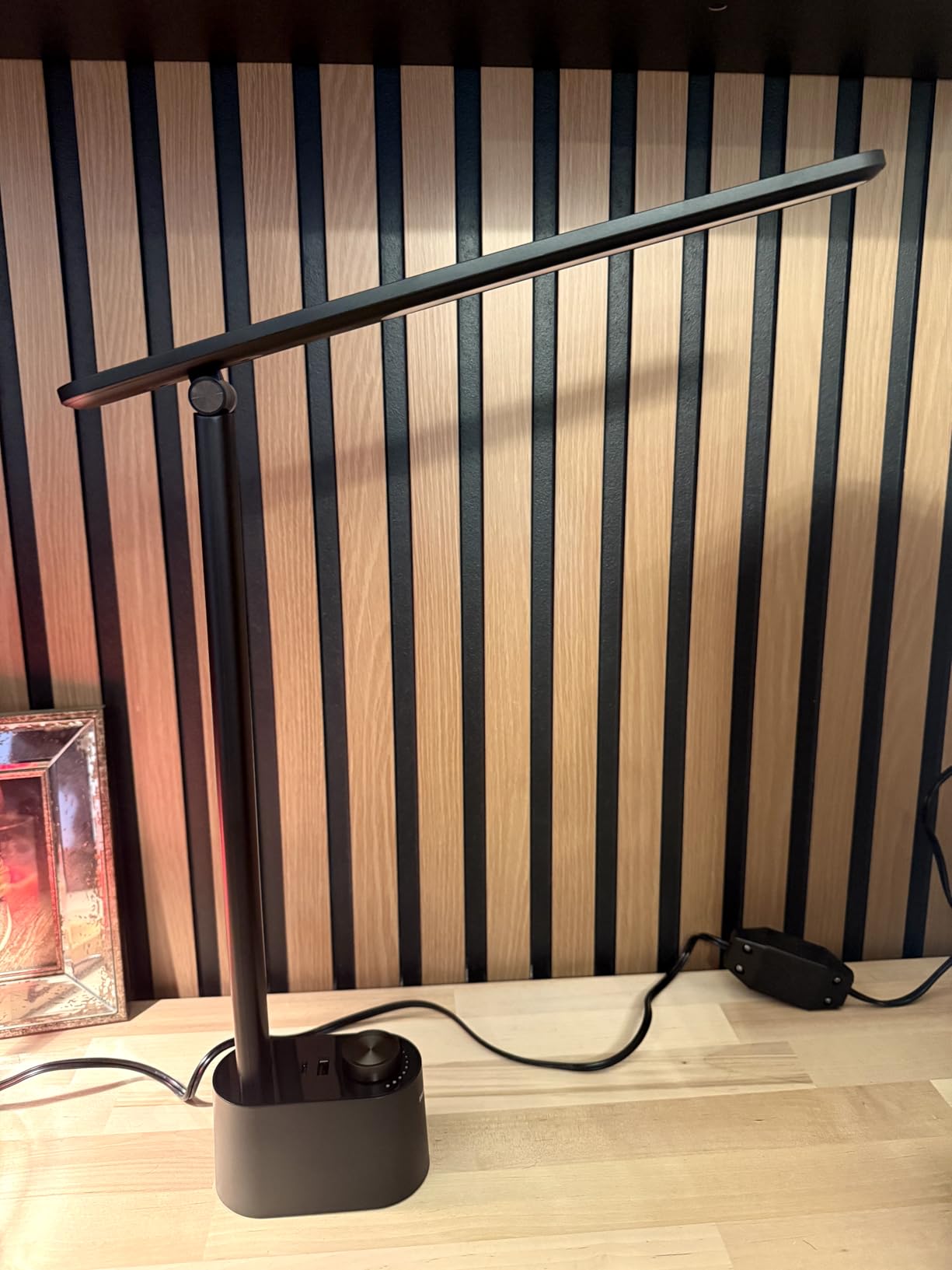 Honeywell HWT-H01 LED Desk Lamp, Foldable & Stepless Dimmable, Black | Sunturalux Eye-Caring Desk Light with Charging Ports, Modern Table Lamp, Reading Lamp for Home Office Bedroom College Dorm customer photo 1