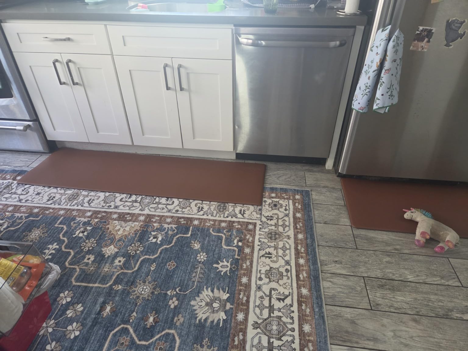 StepRite Kitchen Mats for Floor, 2-Piece Anti-Fatigue Kitchen Rugs, Black | 17.3
