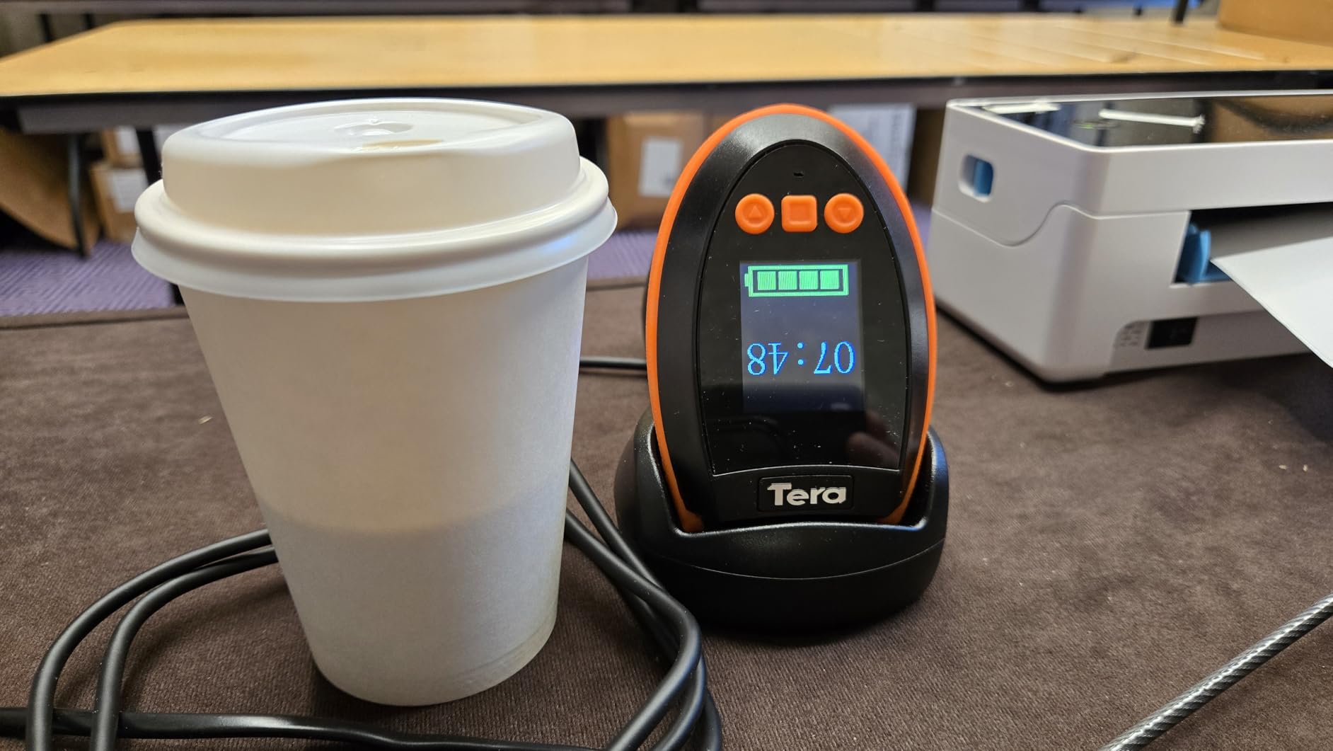 Tera Barcode Scanner Wireless with Screen: Pro Version 1D 2D QR with Setting Keypad Charging Cradle Works with Bluetooth 2.4G Wireless USB Wired Handheld Bar Code Reader HW0009 customer photo 2