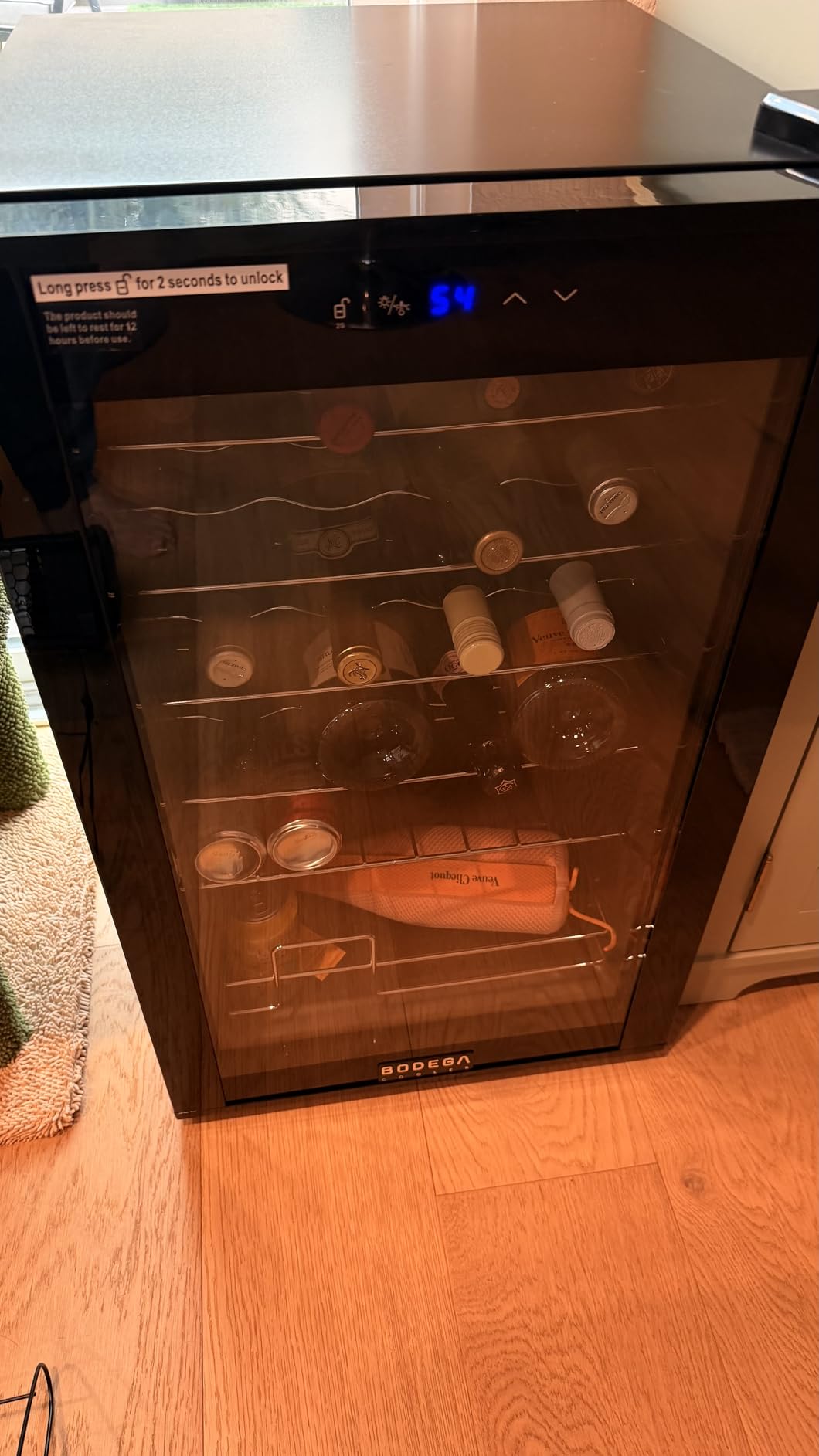 BODEGA COOLER 24 Bottle Wine Cooler, Wine Fridge for Office, Kitchen & Bar | Freestanding & Under Counter, 6 shelves, Fast Cooling Compressor, Digital Temp Control, Low Noise, UV-Protected Glass Door customer photo 2