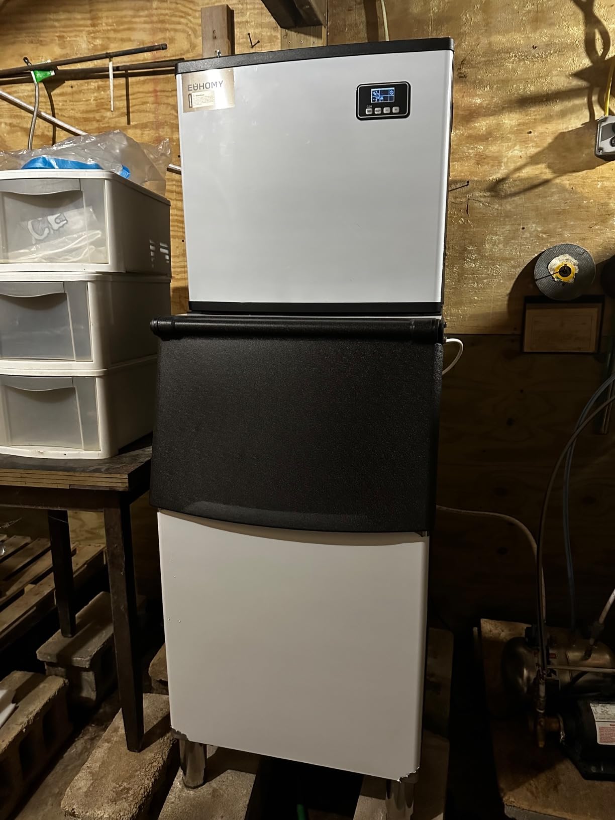 EUHOMY Commercial Ice Maker Machine,400lbs/24H,250lbs Bin,Stainless Steel | Freestanding Commercial Ice Machine, ETL Approval, 24H Timer, Auto-Cleaning, for Bar/Cafe/Restaurant/Business customer photo 1