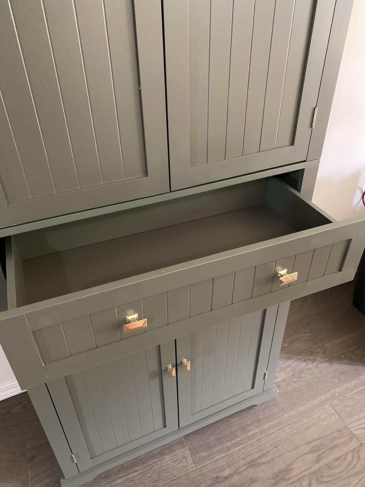 VASAGLE Pantry Cabinet, Freestanding Tall Cupboard with a Drawer | 15.7 x 30 x 71.7 Inches, 2 Cabinets, 4 Adjustable Shelves, White, HELAN Collection UBBC561P31V2 customer photo 1