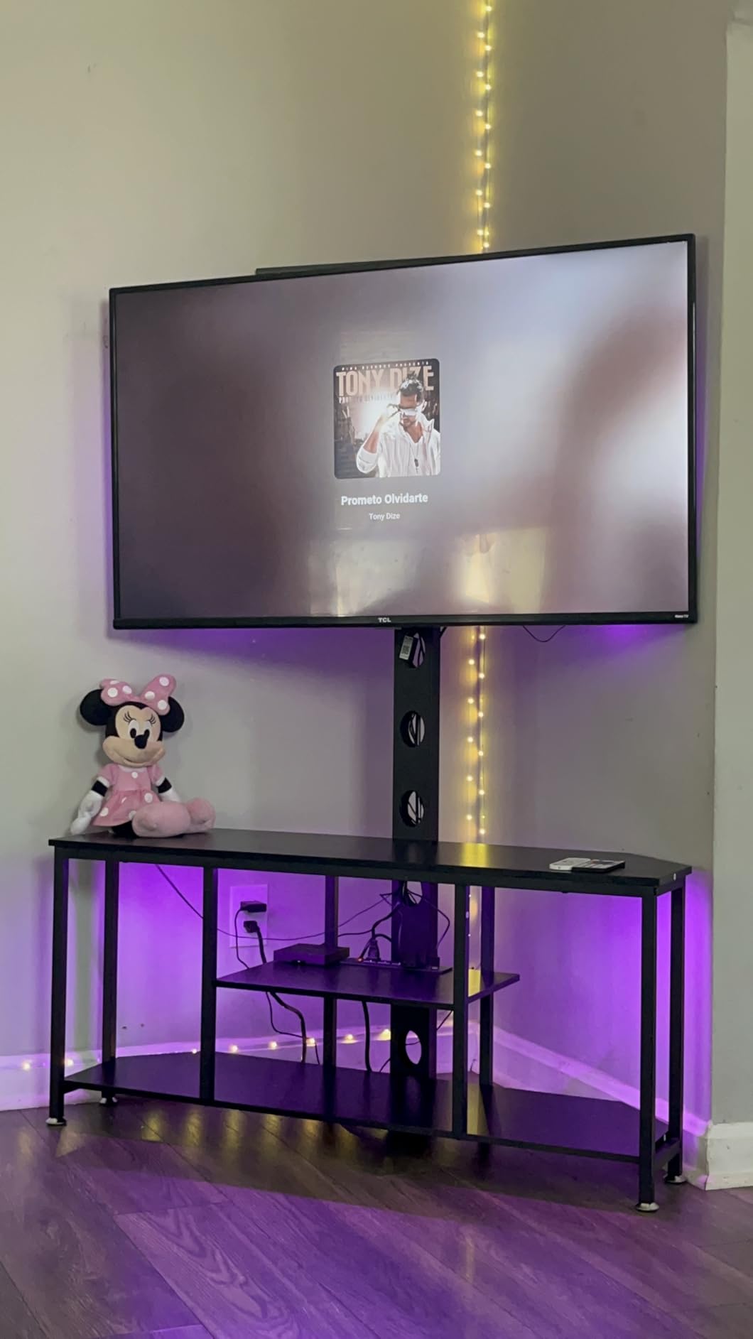 Corner TV Stand Entertainment Center with Mount for Living Room, 32-65