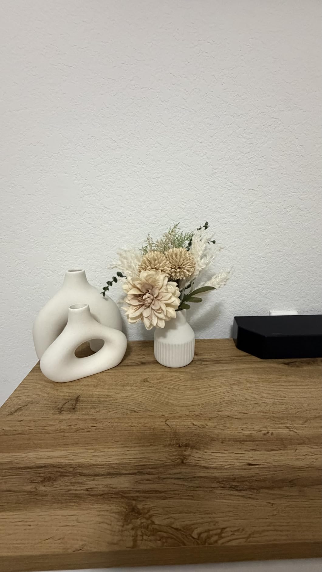Mkono Fake Flowers in Ceramic Vase, 12.5