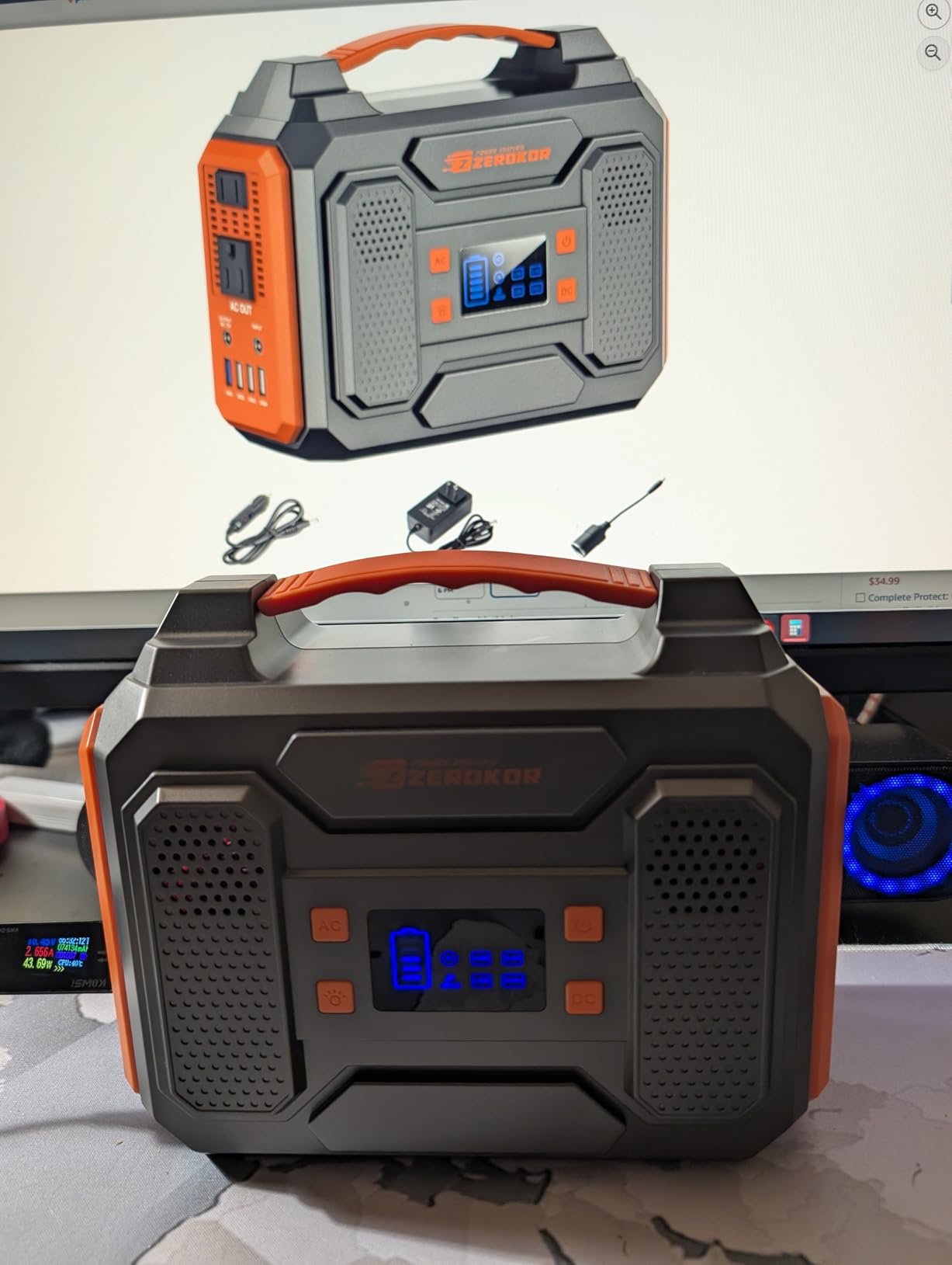 Portable Solar Generator 300W Portable Power Station with 60W Solar Panel | 110V Pure Sine Wave 280Wh Battery Solar Power Pack with USB QC3.0 DC AC Outlet for Camping Smart Device RV Van Outdoor customer photo 1