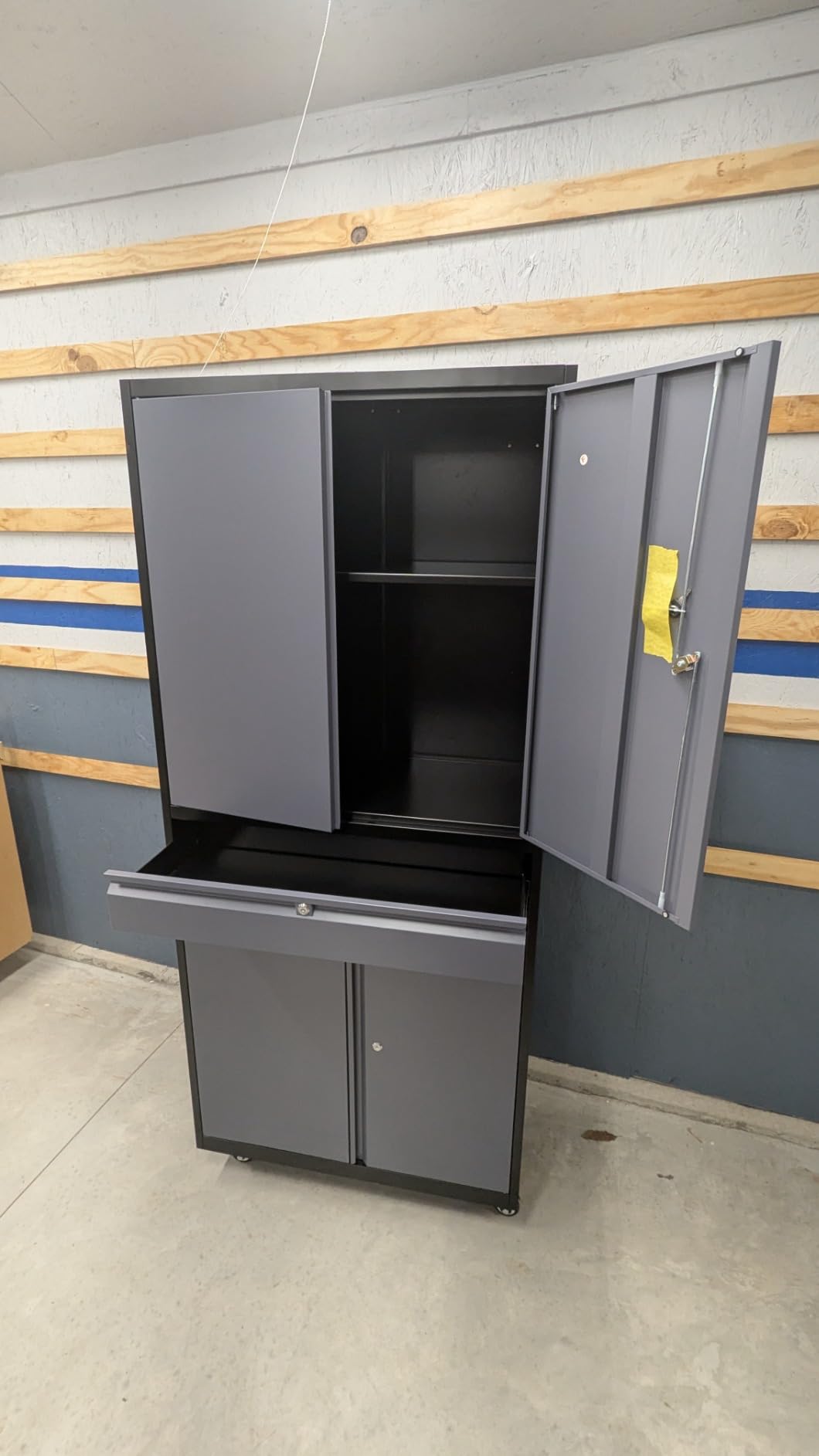 Yizosh Metal Garage Storage Cabinet with Locking Doors and Adjustable Shelves, 73