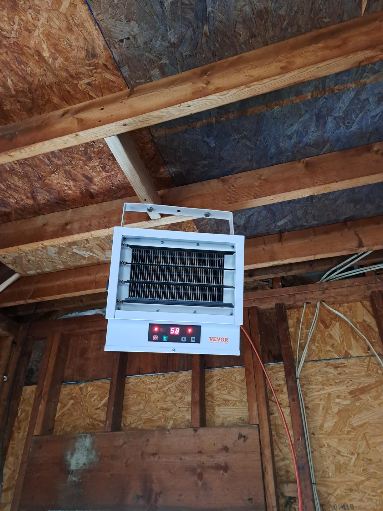 VEVOR Electric Garage Heater, 7500 Watt Digital Fan Forced Wall Ceiling Mount Shop Heater, Remote Control, Overheat Protection, Hardwired Heater with 9 Hour Timer, ETL Listed customer photo 2