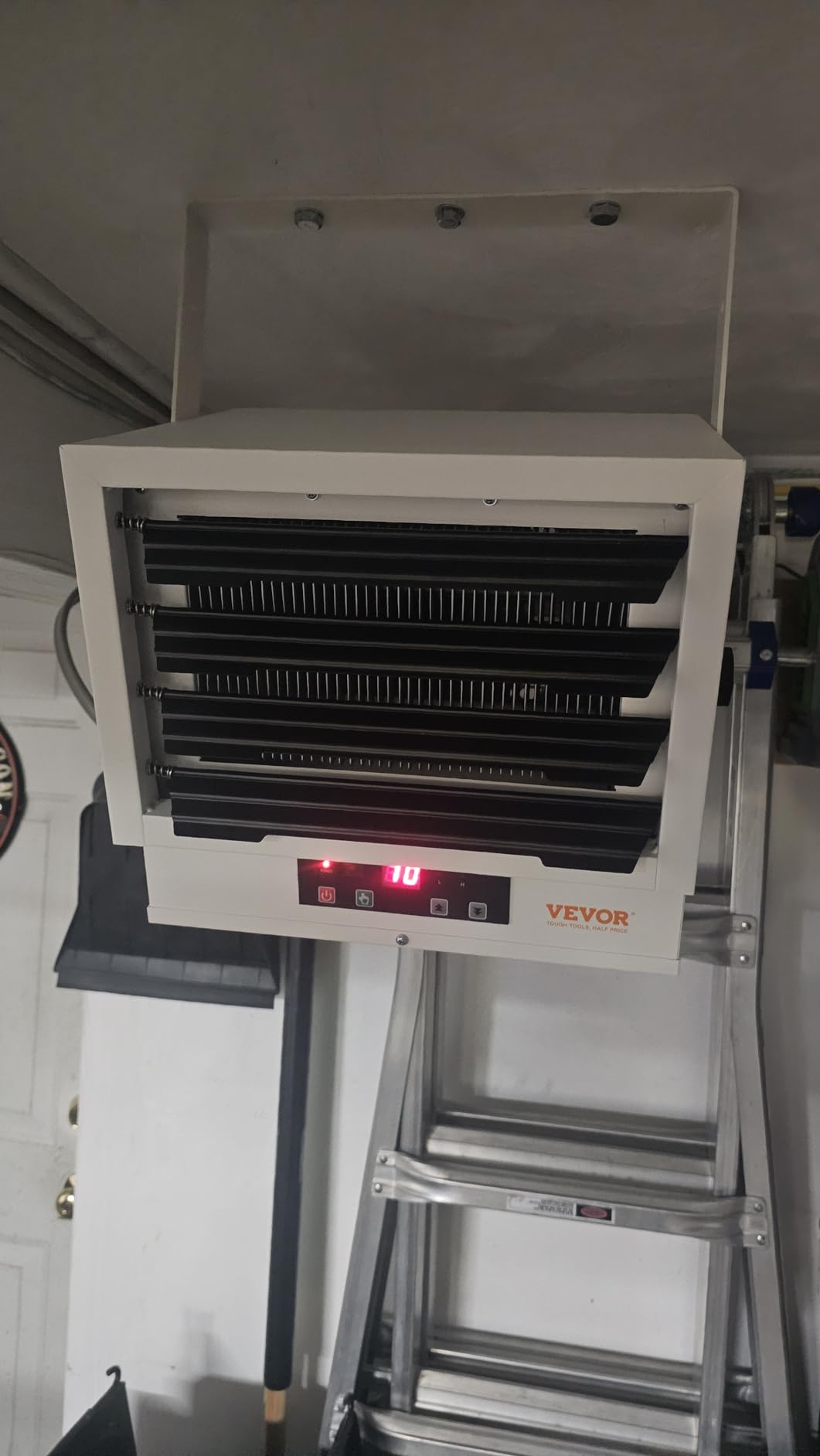 VEVOR Electric Garage Heater, 5000 Watt Digital Fan Forced Wall Ceiling Mount Shop Heater, Remote Control, Overheat Protection, Hardwired Heater with 9 Hour Timer, ETL Listed customer photo 1