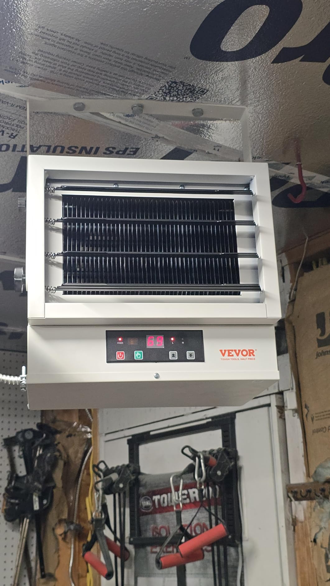 VEVOR Electric Garage Heater, 5000 Watt Digital Fan Forced Wall Ceiling Mount Shop Heater, Remote Control, Overheat Protection, Hardwired Heater with 9 Hour Timer, ETL Listed customer photo 2