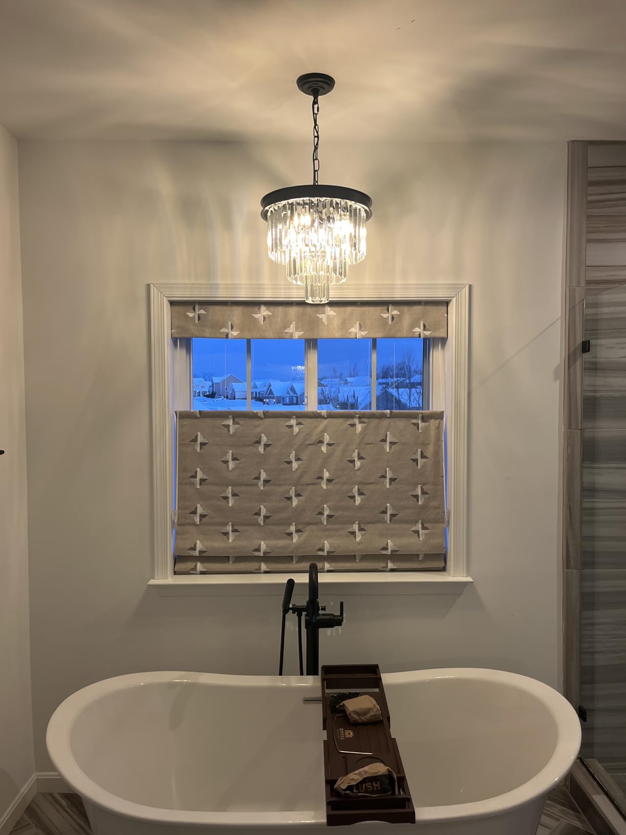 Large Crystal Chandelier Modern Black 30