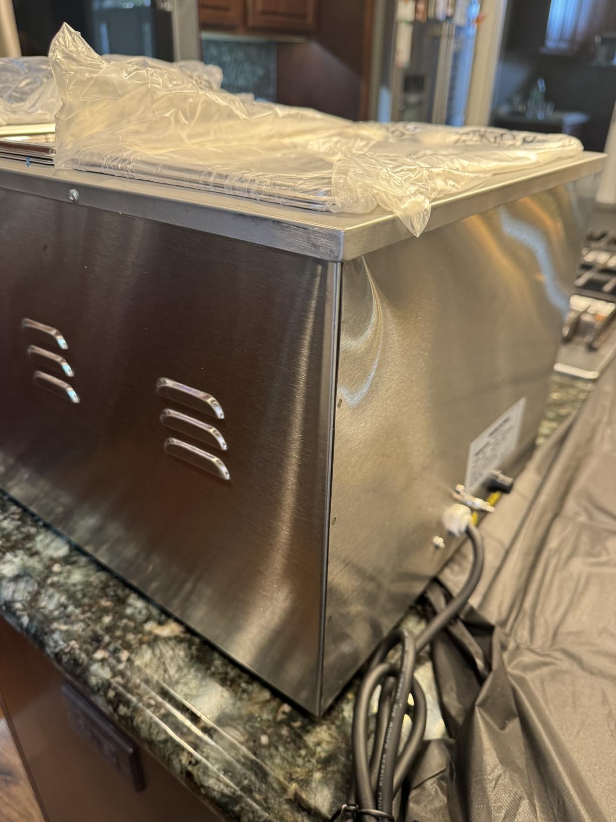 TOPKITCH ETL Listed 3-Pan Commercial Food Warmer with Non-Leakage Stretch-Forming Water Tank & 3 of 1/3 Size GN Pan, Countertop Soup Station Bain Marie with Drain Tap for Buffet, Parties and Restaurants customer photo 1