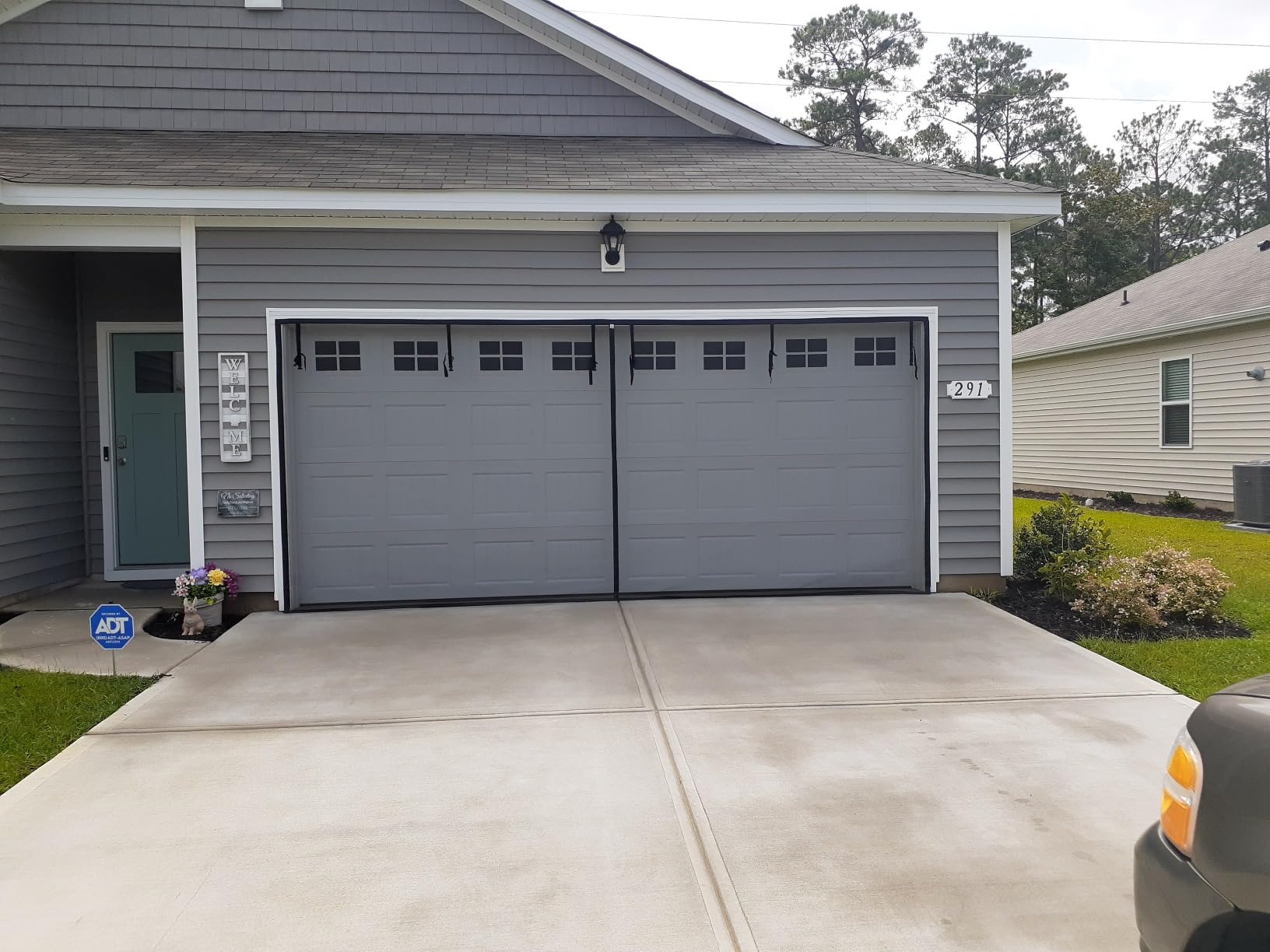 Garage Door Screen 2 Car 16x7ft Garage Screen Door, Upgraded PET Mesh Stronger Than Fiberglass and Polyester, Heavy Duty Weighted Bottom and Magnetic Closure, Hands Free, Easy Assembly customer photo 1