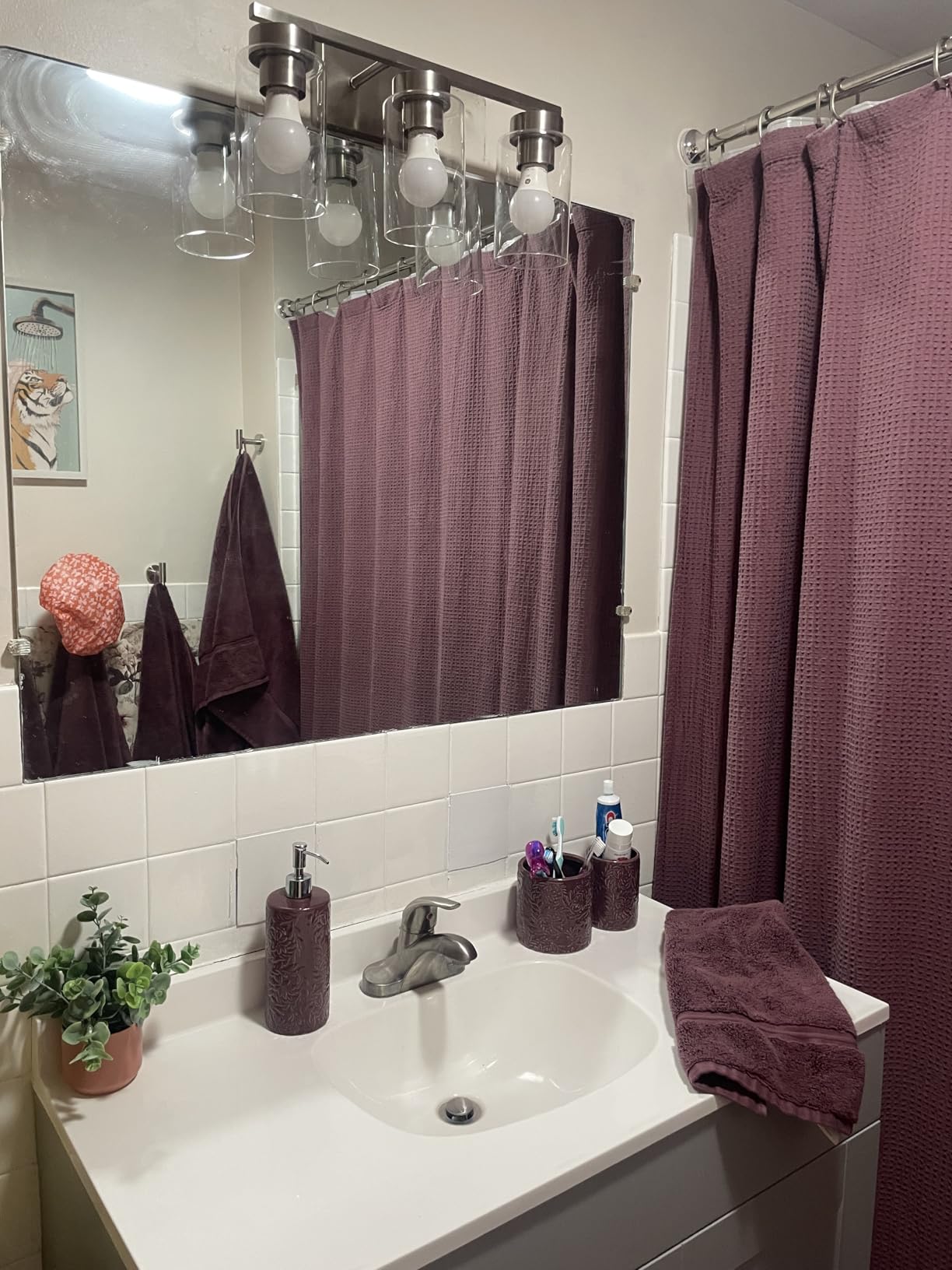 3-Light Bathroom Vanity Light, Modern Brushed Gold Wall Lights with Clear Glass Shades customer photo 2