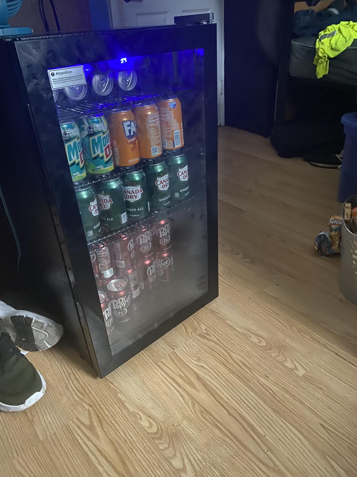 Feelfunn 126 Can Beverage Refrigerator, Glass Door Mini Fridge, 3.2 Cu.Ft | 34-64°F digital temperature control, quiet cooling and adjustable shelves for kitchens, offices, dorms and home bars customer photo 2
